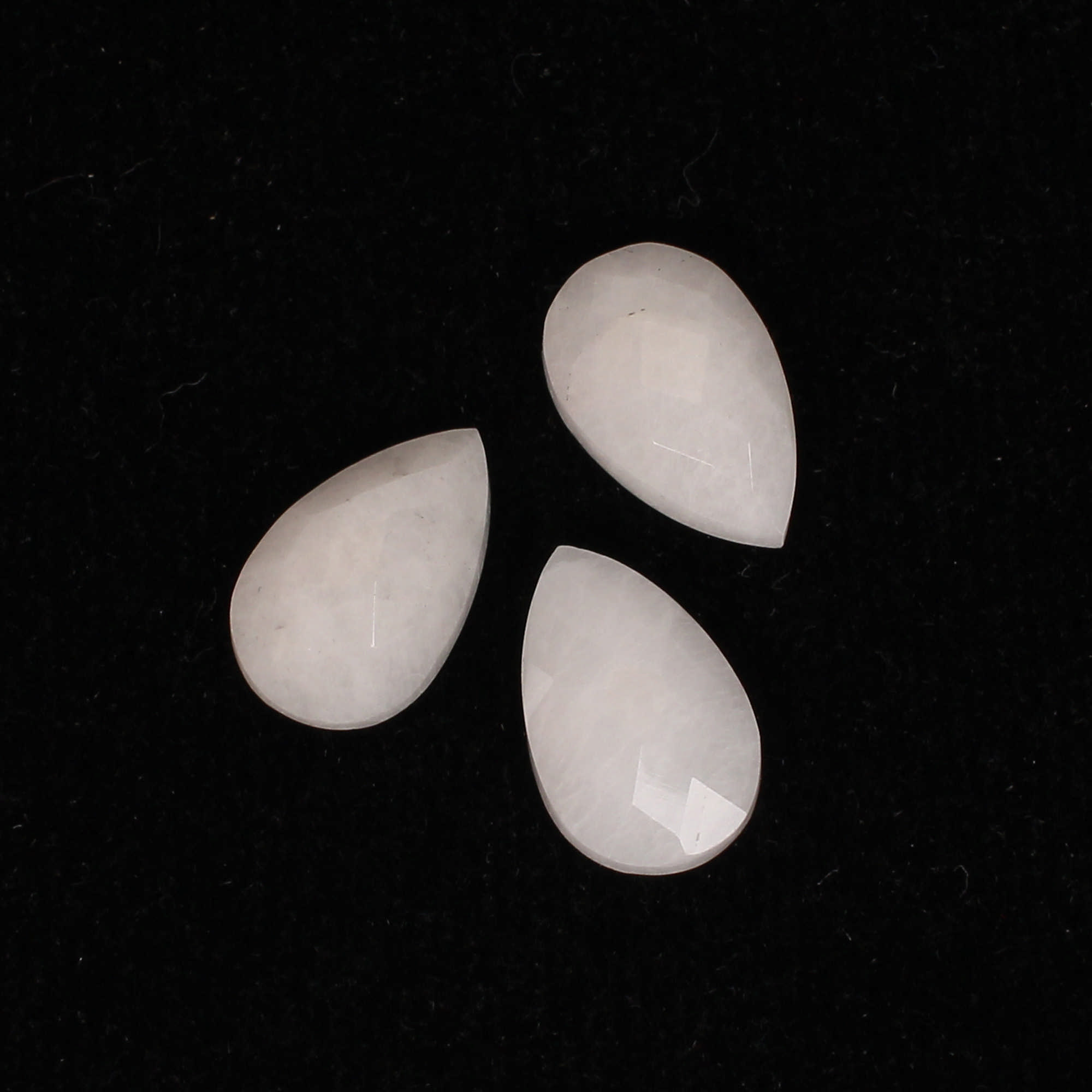 3Pes White King Agate 8x12mm Pear Checker Cut 800Cts