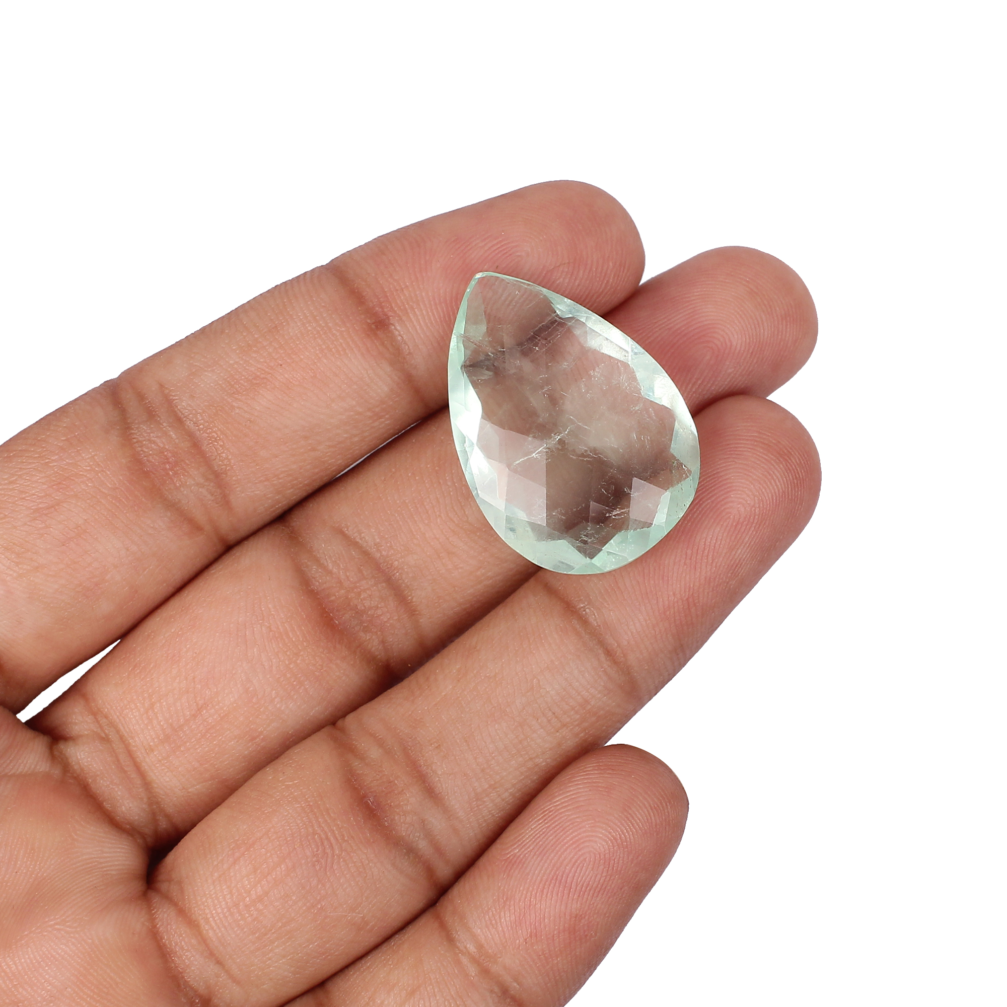 Natural Afghani Fluorite Gemstone Checkerboard Cut 331 Carat 28x20 mm Loose Stone for Jewelry Making