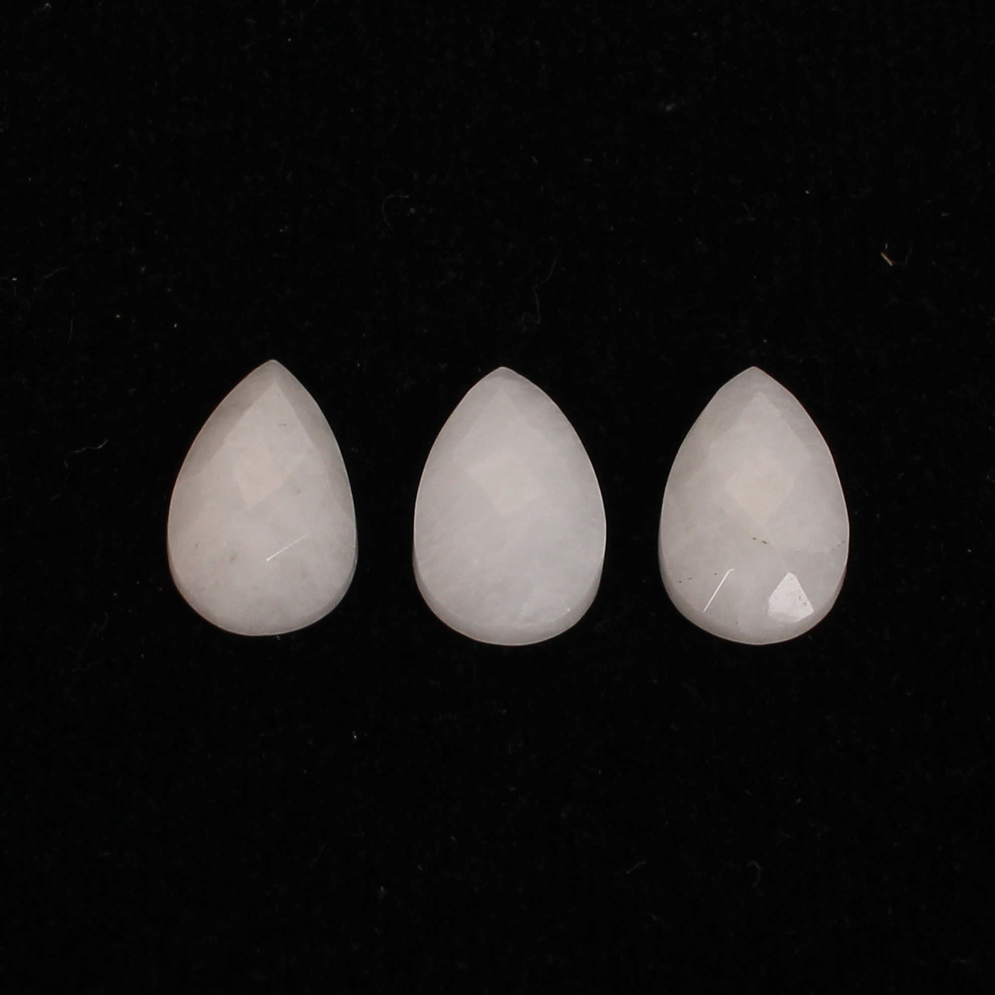 3Pes White King Agate 8x12mm Pear Checker Cut 800Cts