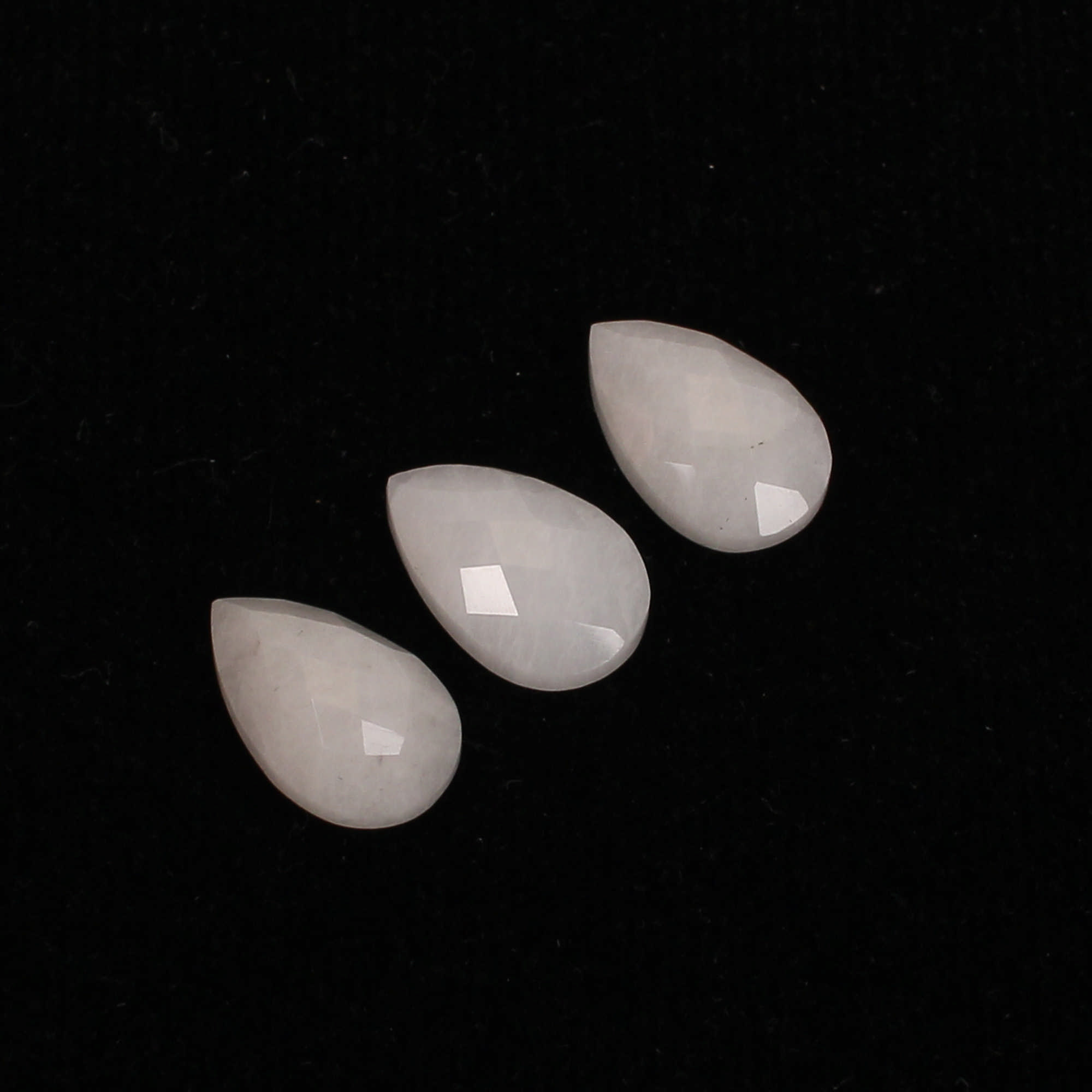 3Pes White King Agate 8x12mm Pear Checker Cut 800Cts