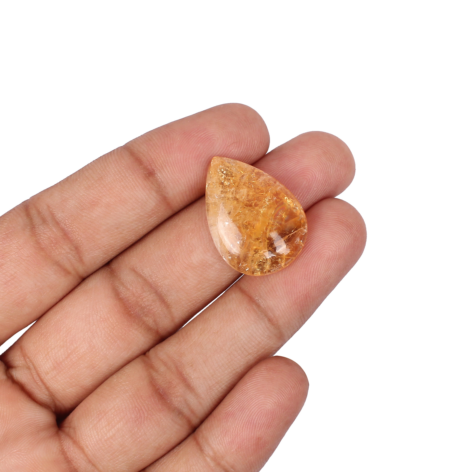 Natural Citrine Pear Cabochon Gemstone 1760 Carat 24x17 mm for Jewelry Making
