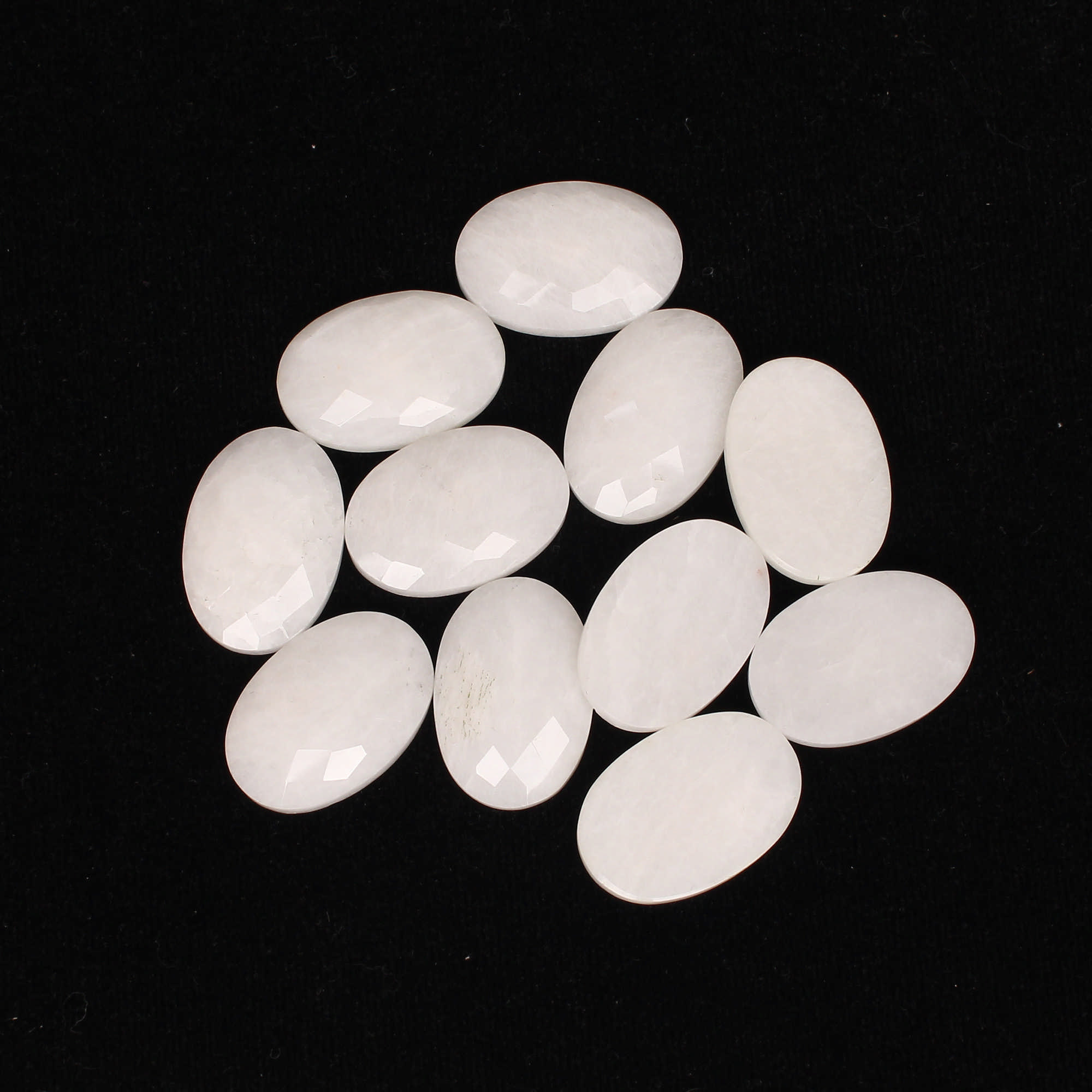 11Pes White King Agate 17x25mm Oval Checker Cut 22400Cts