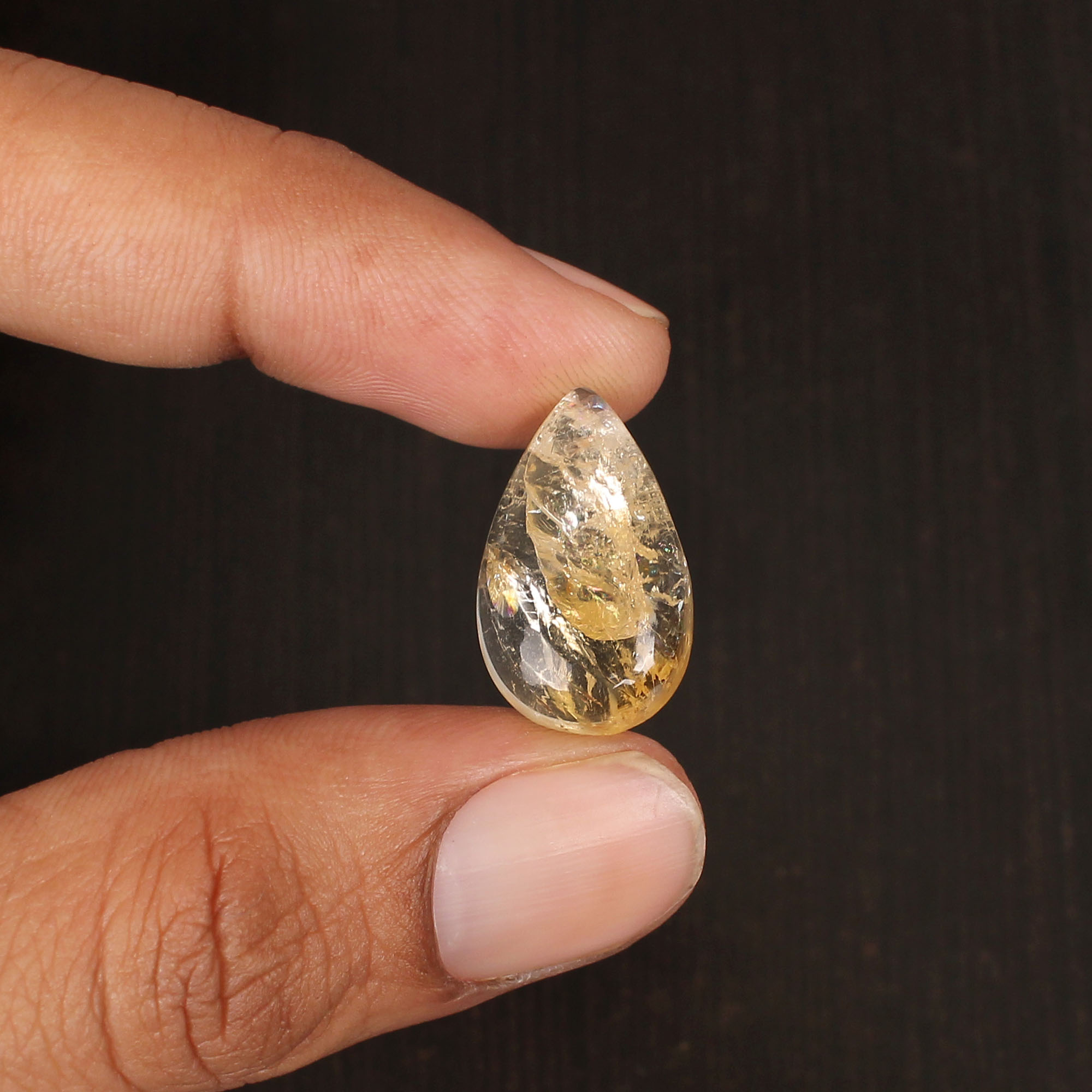 Natural Citrine Pear Cabochon Gemstone 1010Carat 21x12 mm for Jewelry Making