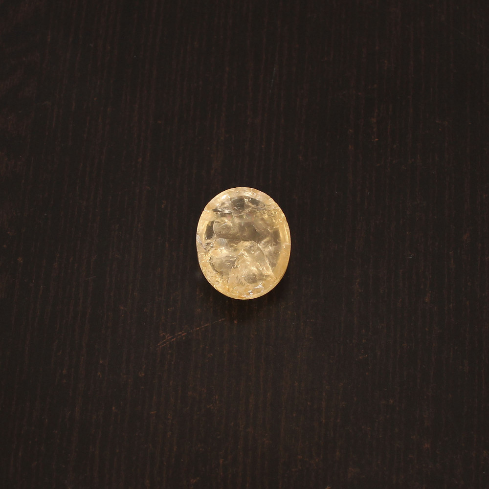 Image of Natural Citrine Yellow Oval Cabochon  Gemstone  9.95 Carat 13x17 mm for Jewelry Making