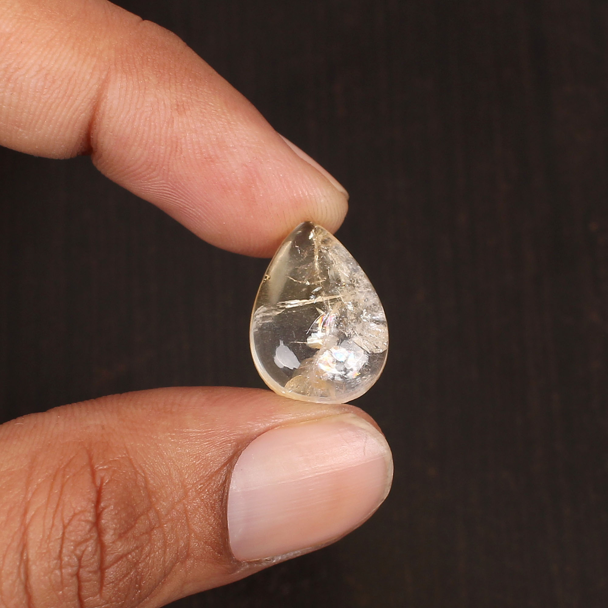 Natural Citrine Pear Cabochon Gemstone 1445 Carat 23X16 mm for Jewelry Making