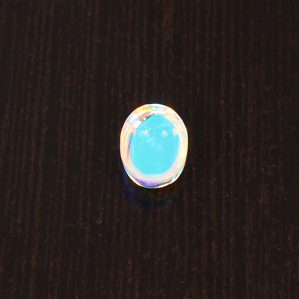 Image of Chinese Rainbow Moonstone Gemstone 5.1 Carat 12x9mm Cabochon Loose Gemstone for Jewelry Making