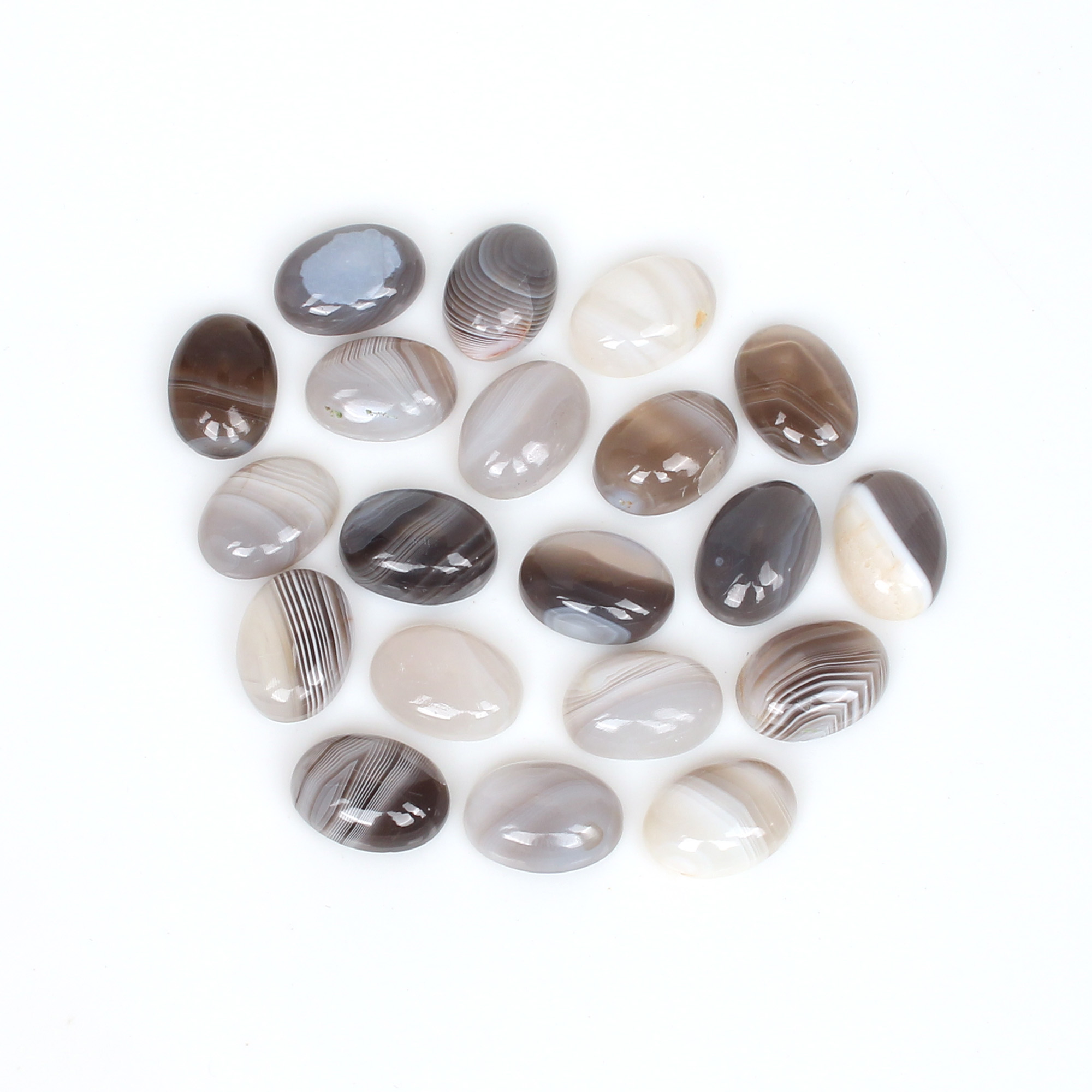 Natural Botswana Agate 14x10mm Oval Cabochon 2435 Cts