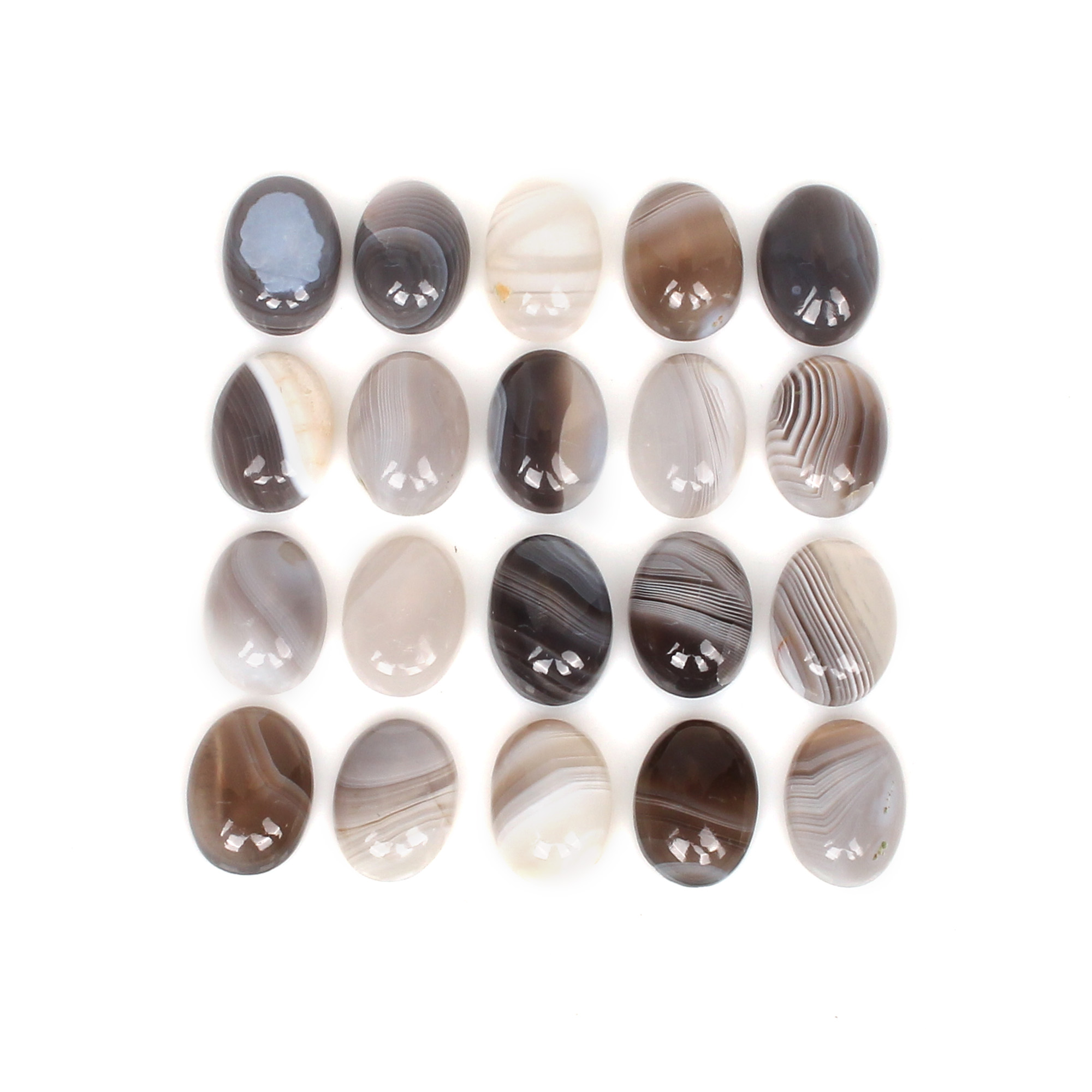 Natural Botswana Agate 14x10mm Oval Cabochon 2435 Cts