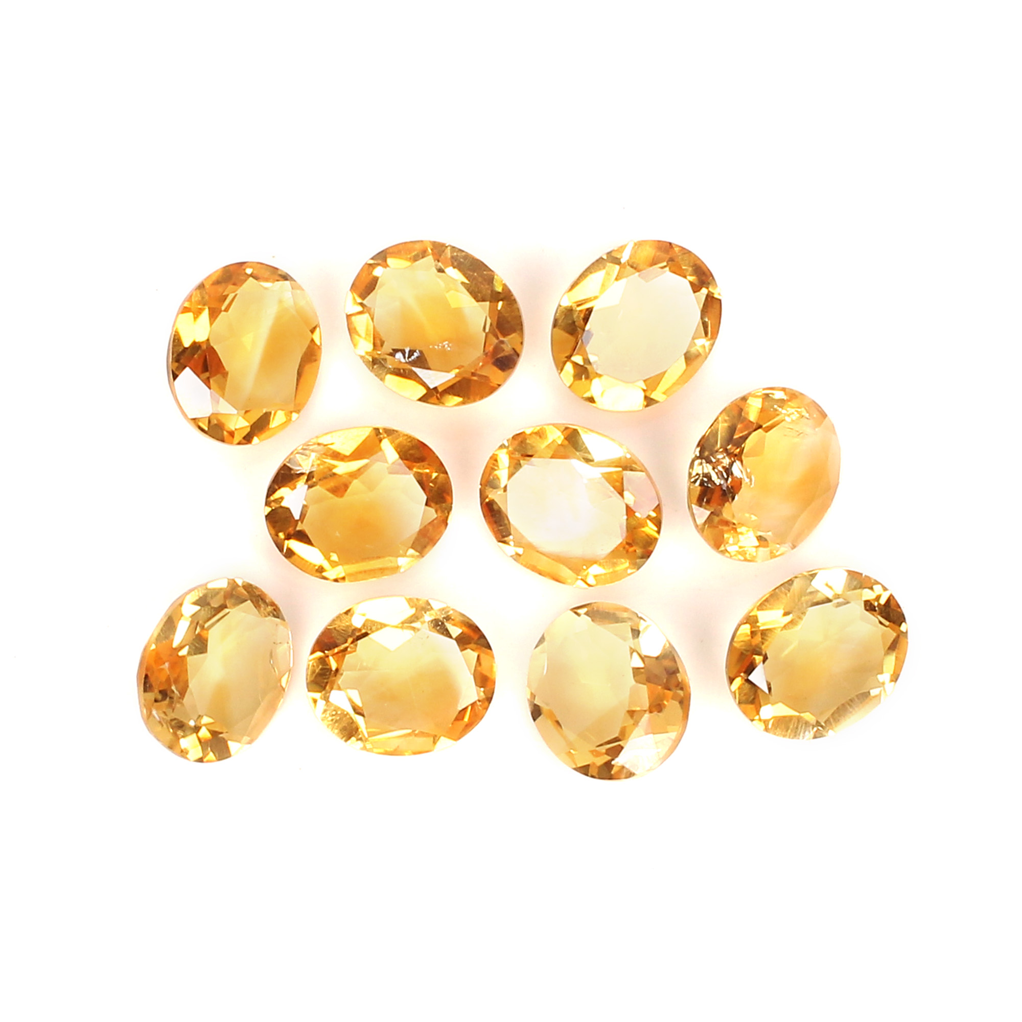 5pcs Natural Citrine 10x12mm Oval Cut Loose Gemstone 2025Cts