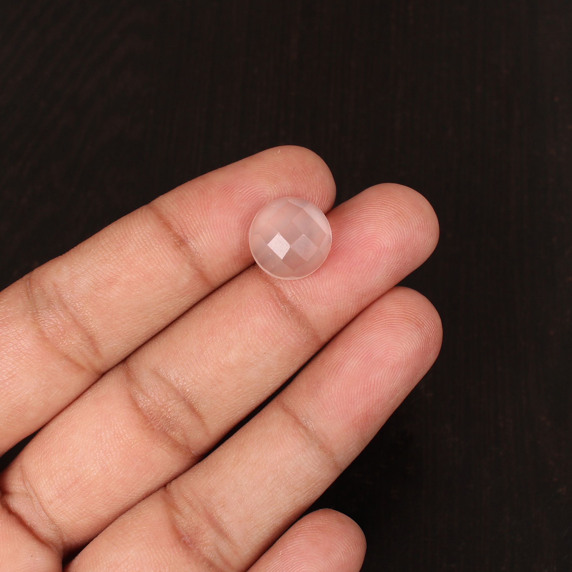 Natural Rose Quartz Checkerboard Cut Loose Gemstone 65 Ct 12x12 mm for Jewelry Making