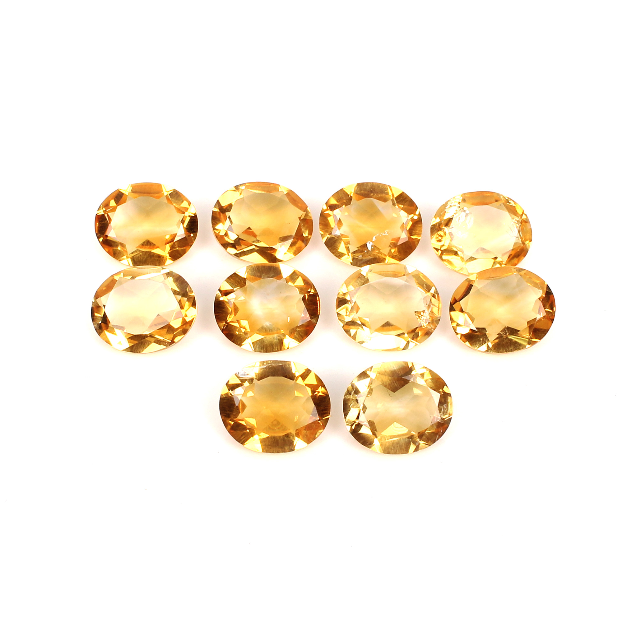 5pcs Natural Citrine 10x12mm Oval Cut Loose Gemstone 2025Cts