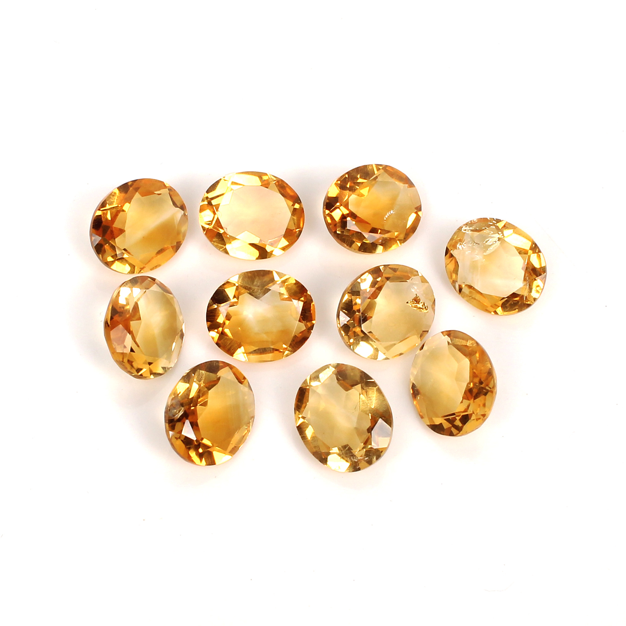5pcs Natural Citrine 10x12mm Oval Cut Loose Gemstone 2025Cts