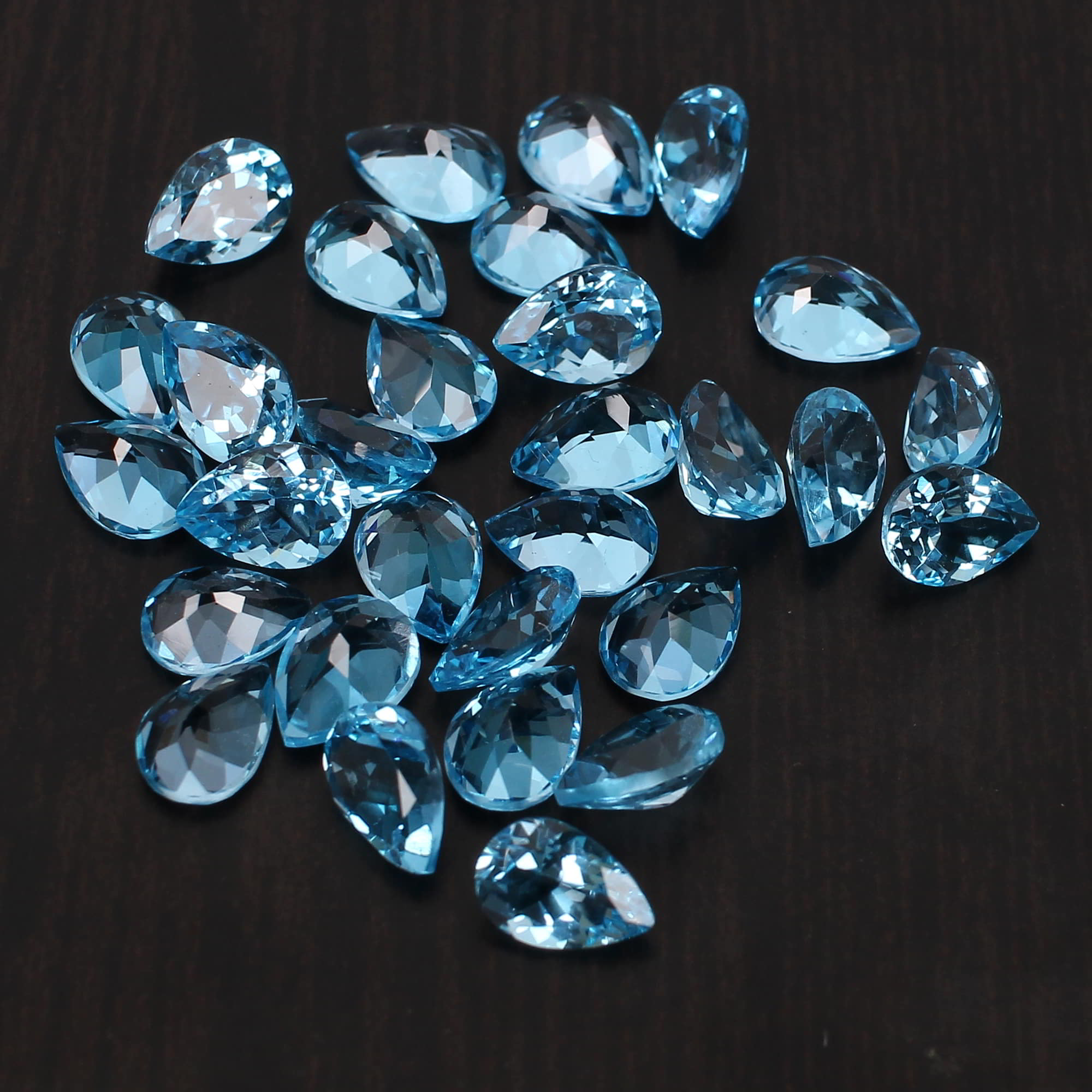 Natural Swiss Blue Topaz 7x5mm Pear Faceted Cut 095 Cts