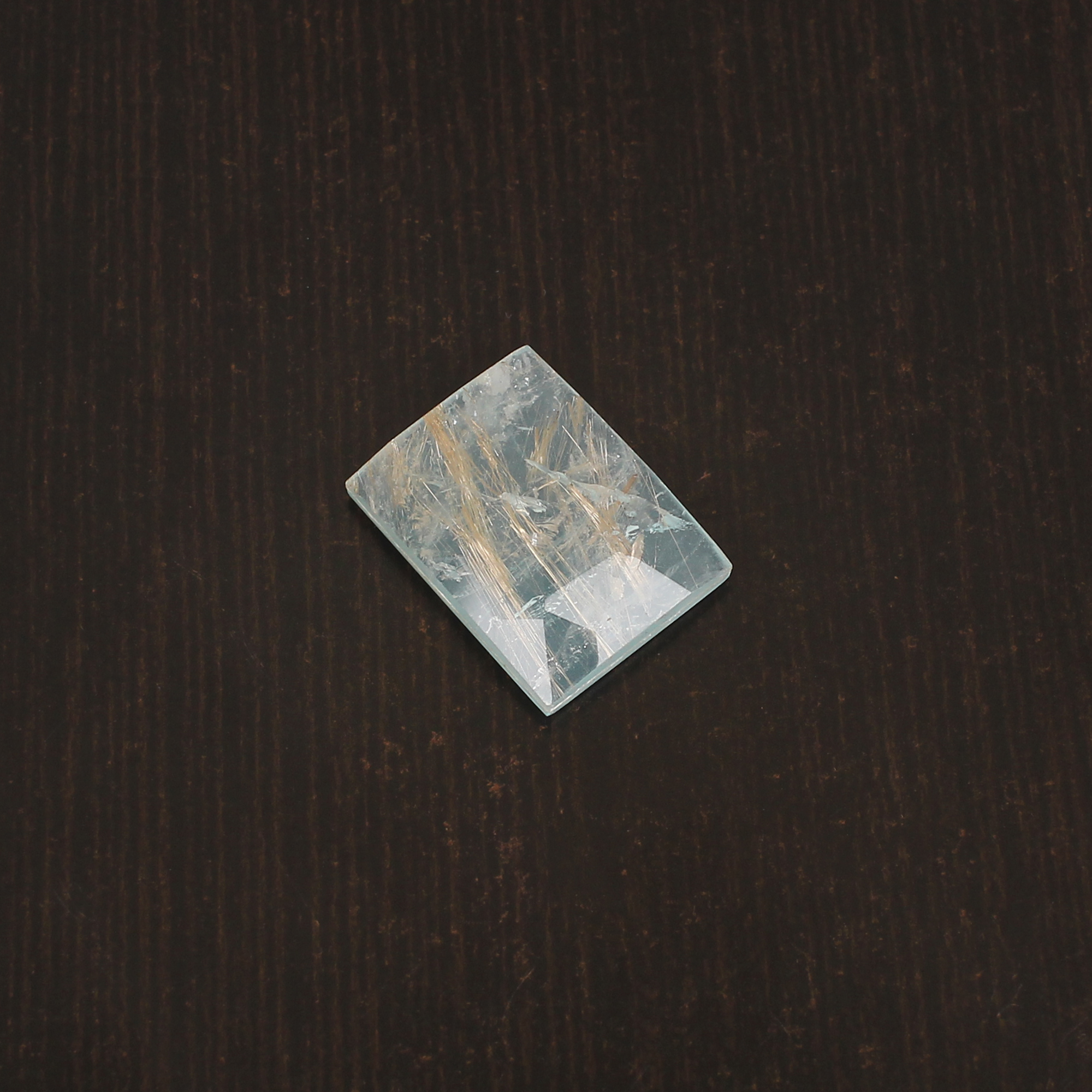 Natural Aquamarine Doublet Gemstone Rose Cut Rectangle 1501 Carat 20x15mm for Jewelry Making
