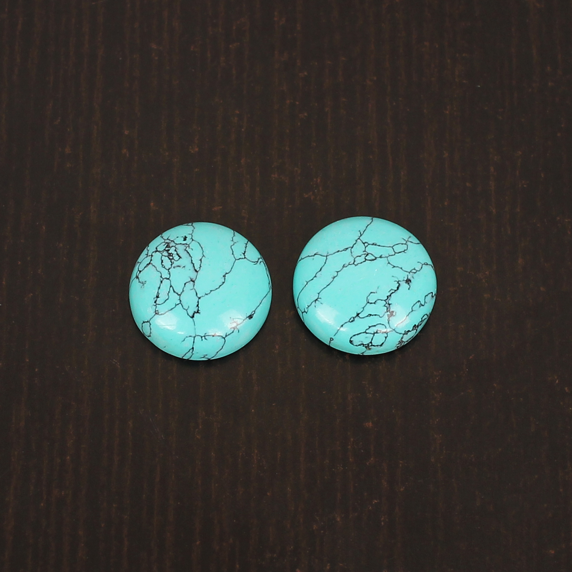 Synthetic Green Turquoise Cabochon Gemstone 35 Carat 12x12 mm for Jewelry Making