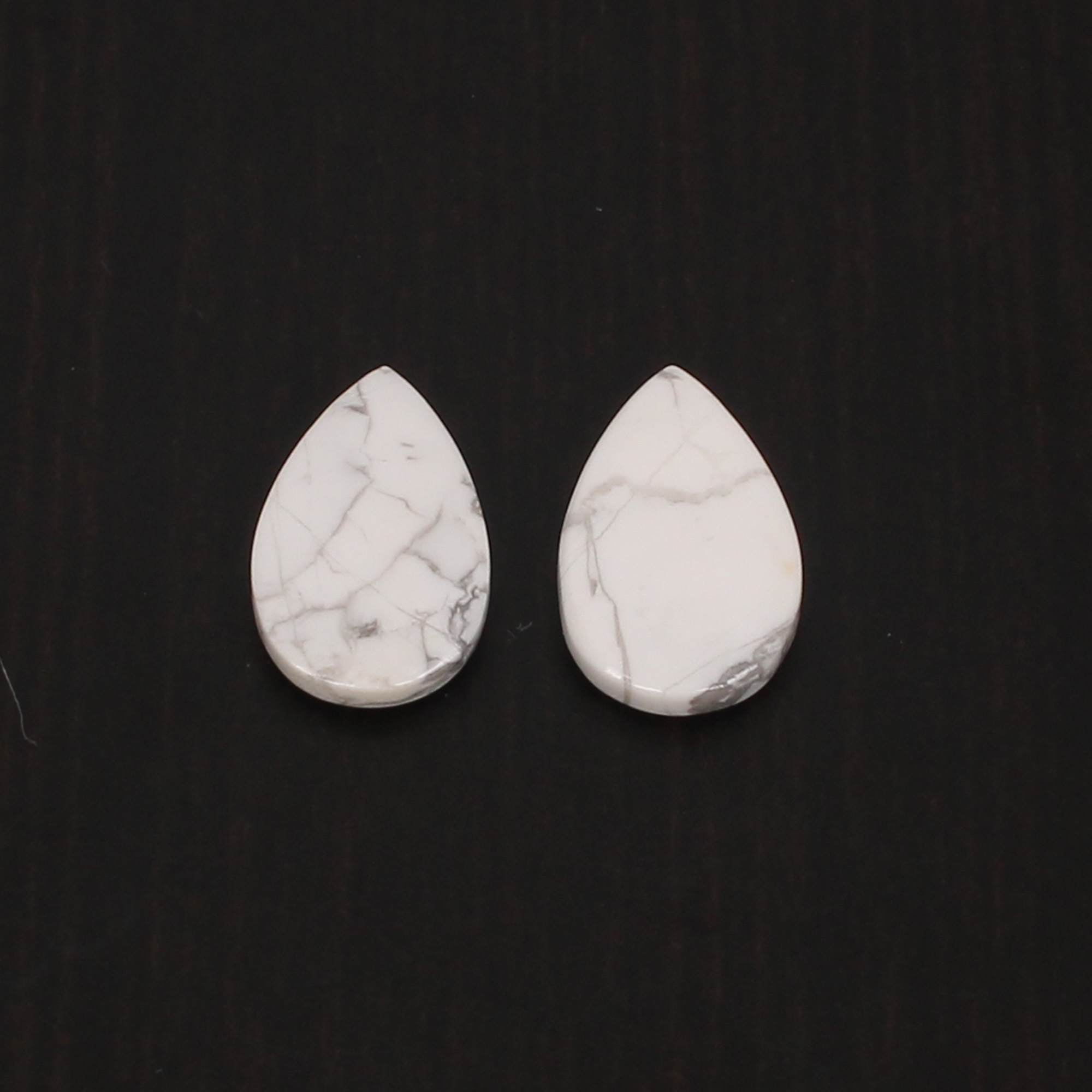 2Pcs Natural Dendritic Opal 12x8mm Pear Flat 515Cts