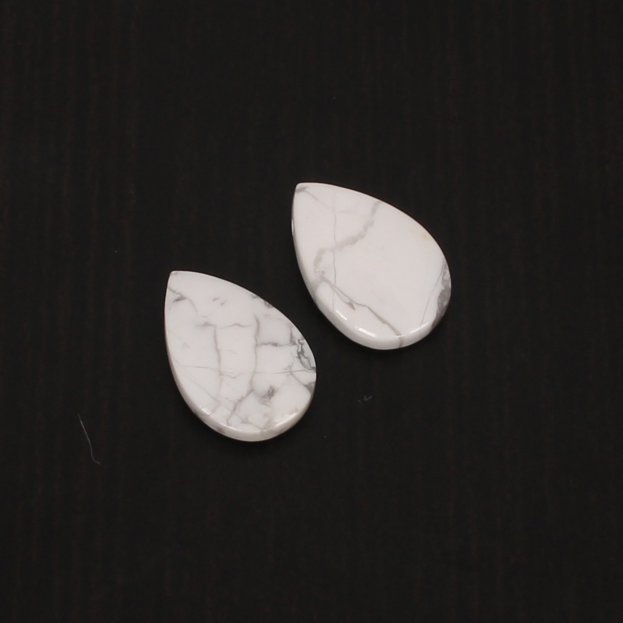 2Pcs Natural Dendritic Opal 12x8mm Pear Flat 515Cts