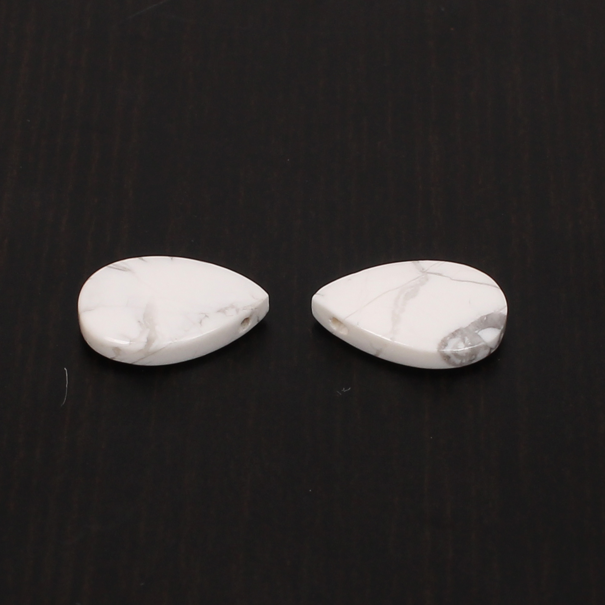 2Pcs Natural Dendritic Opal 12x8mm Pear Flat 515Cts