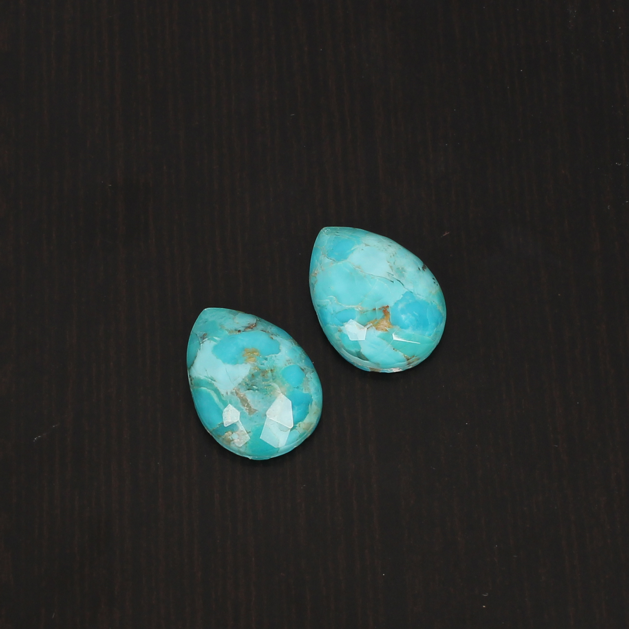 Natural Turquoise Doublet Checkerboard Cut Gemstone 18x13 mm 100 Carat for Jewelry Making