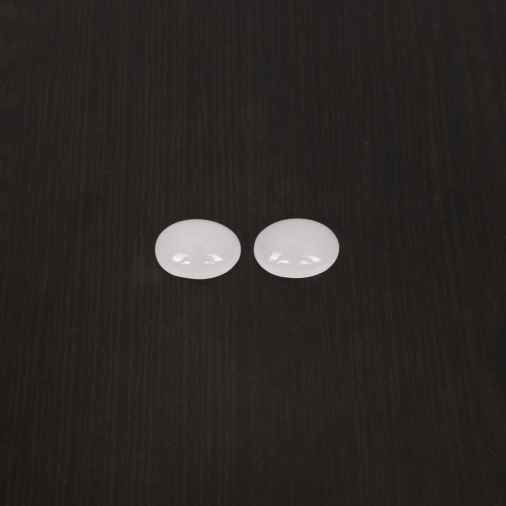Image of Natural White Onyx Cabochon Cut Gemstone 5.5 Carat 14x10 mm for Jewelry Making