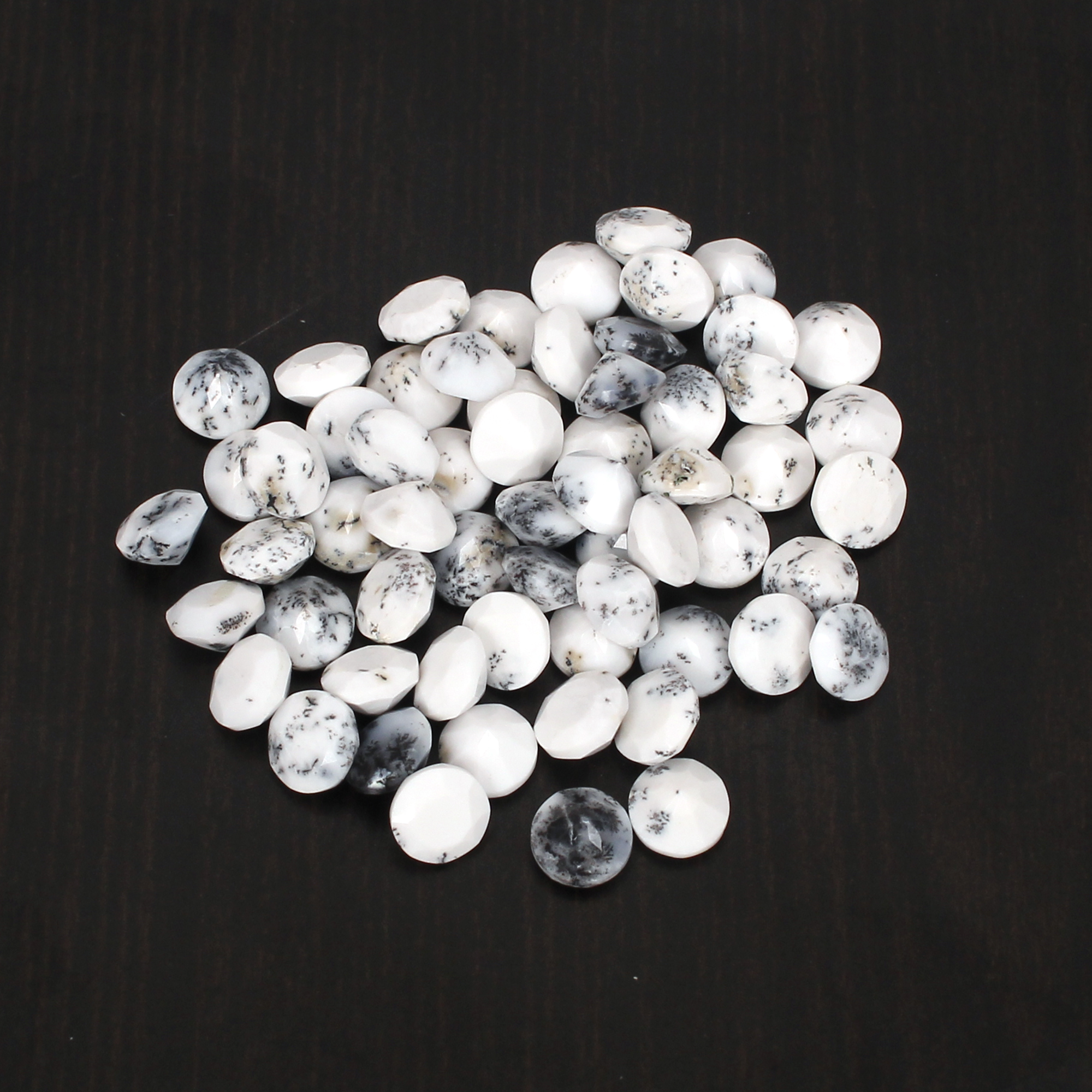 5Pcs Natural Dendritic Opal 5x5mm Round Cut 210Cts