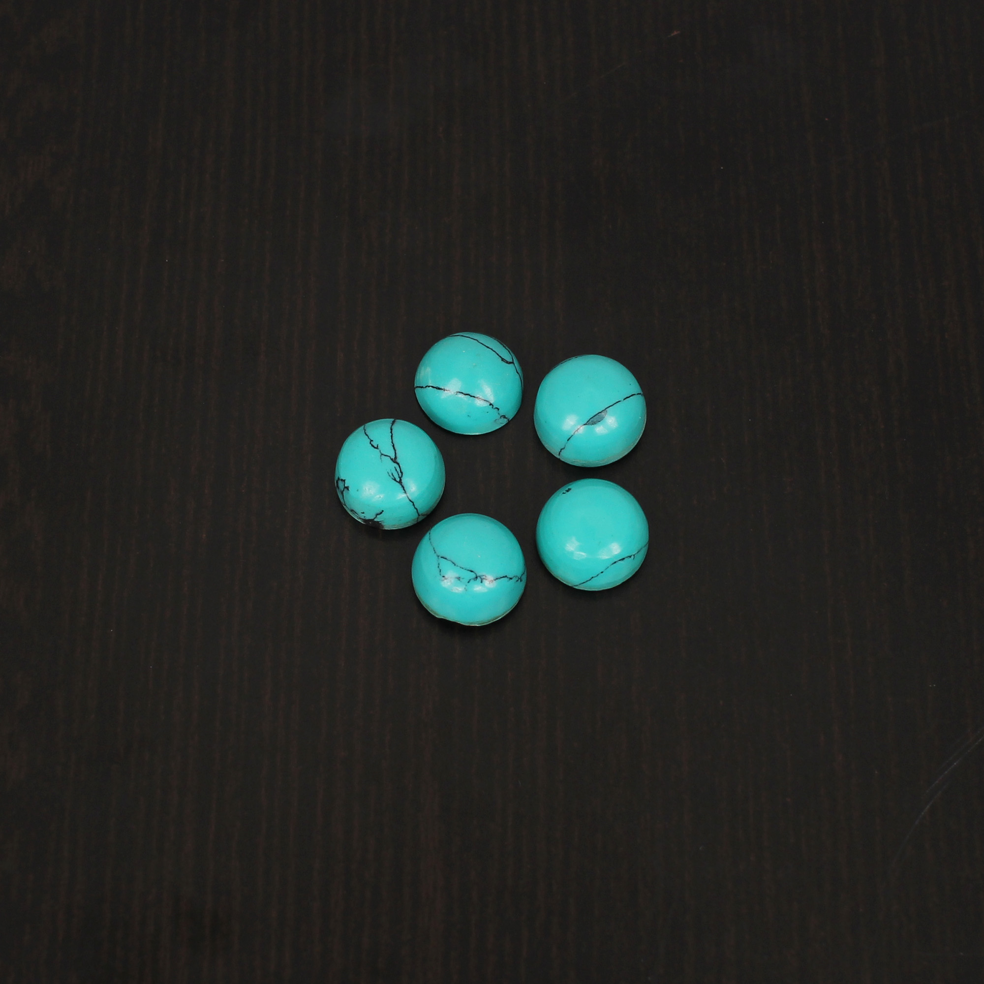 Synthetic Green Turquoise Cabochon Gemstone 83 Carat 8x8 mm for Jewelry Making