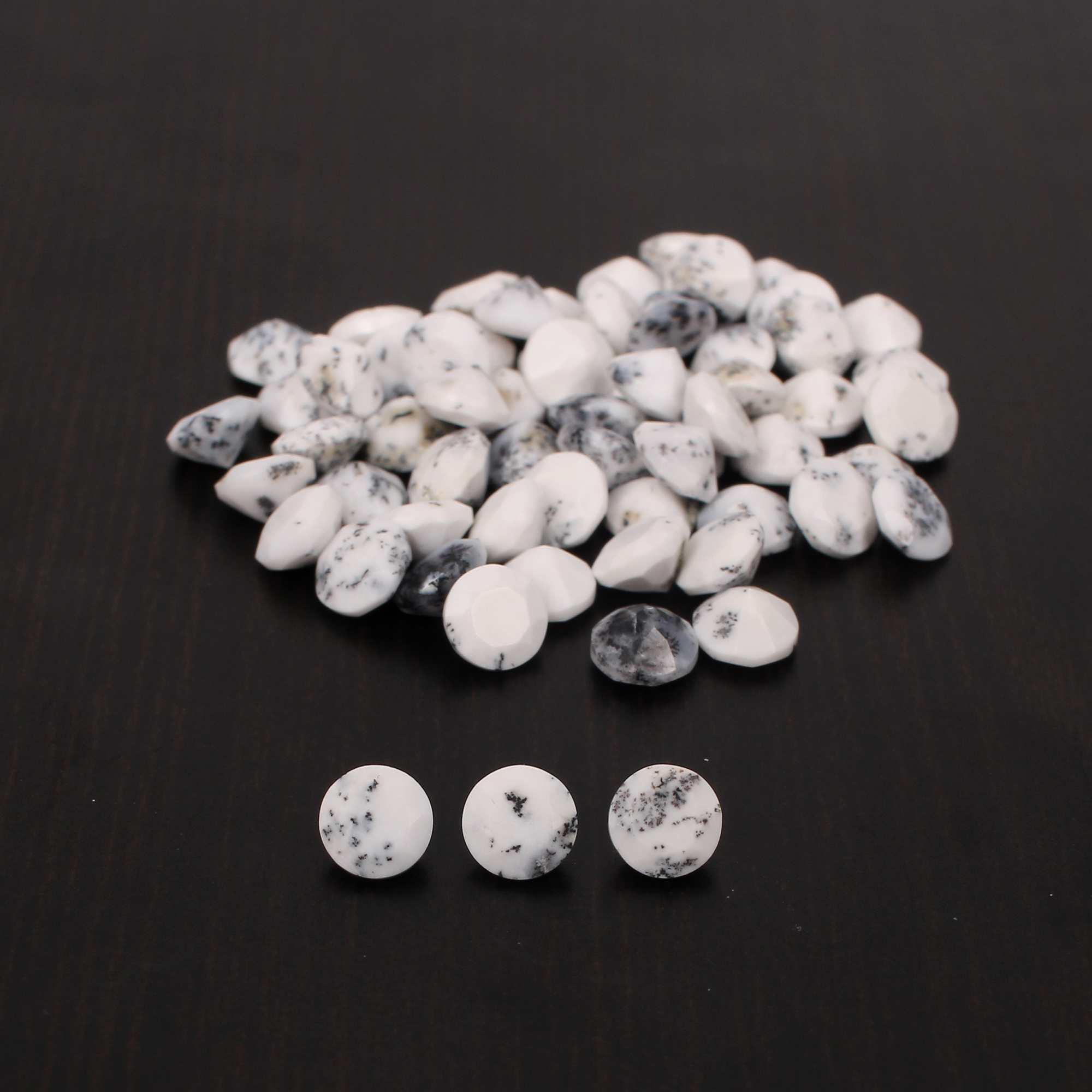 5Pcs Natural Dendritic Opal 5x5mm Round Cut 210Cts