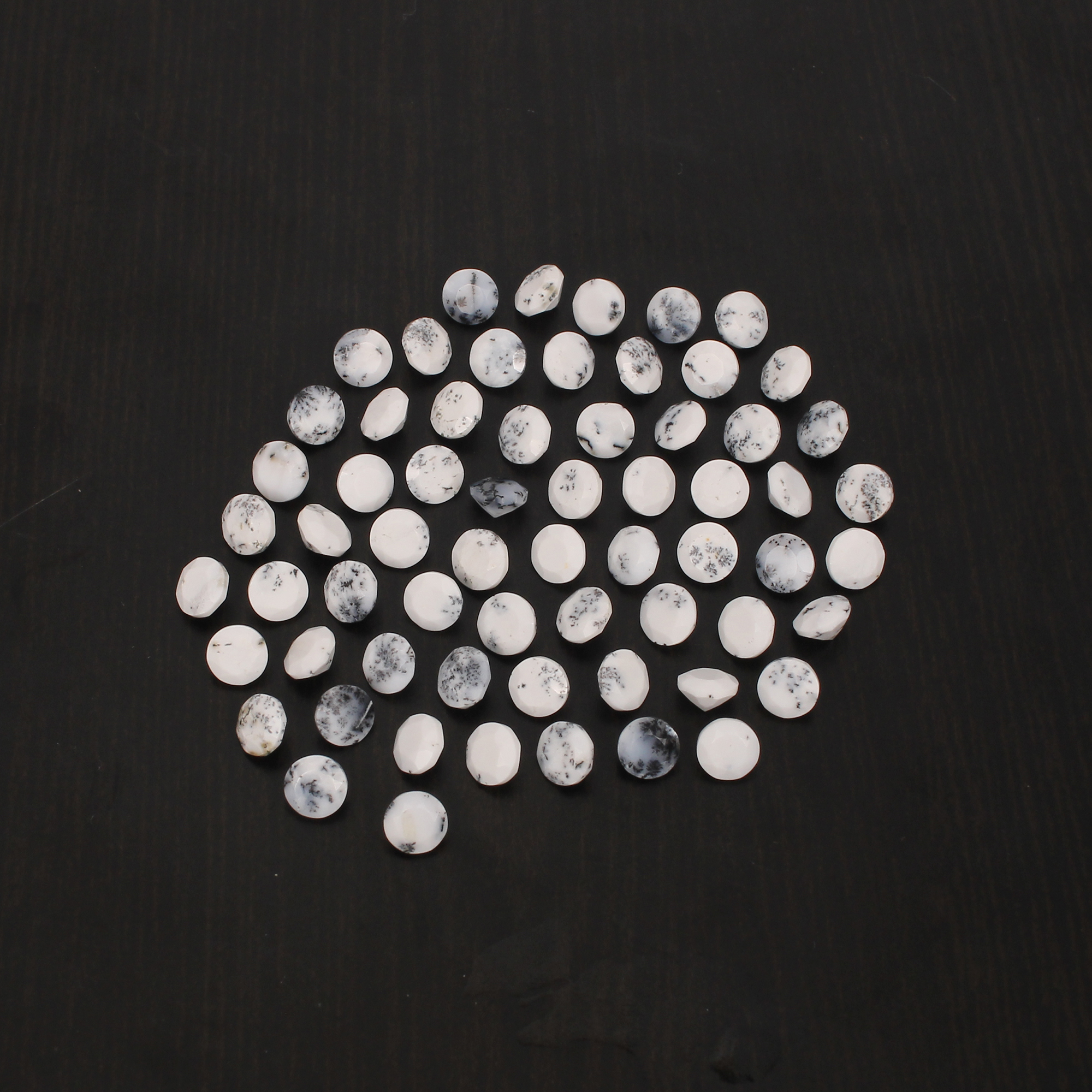 5Pcs Natural Dendritic Opal 5x5mm Round Cut 210Cts