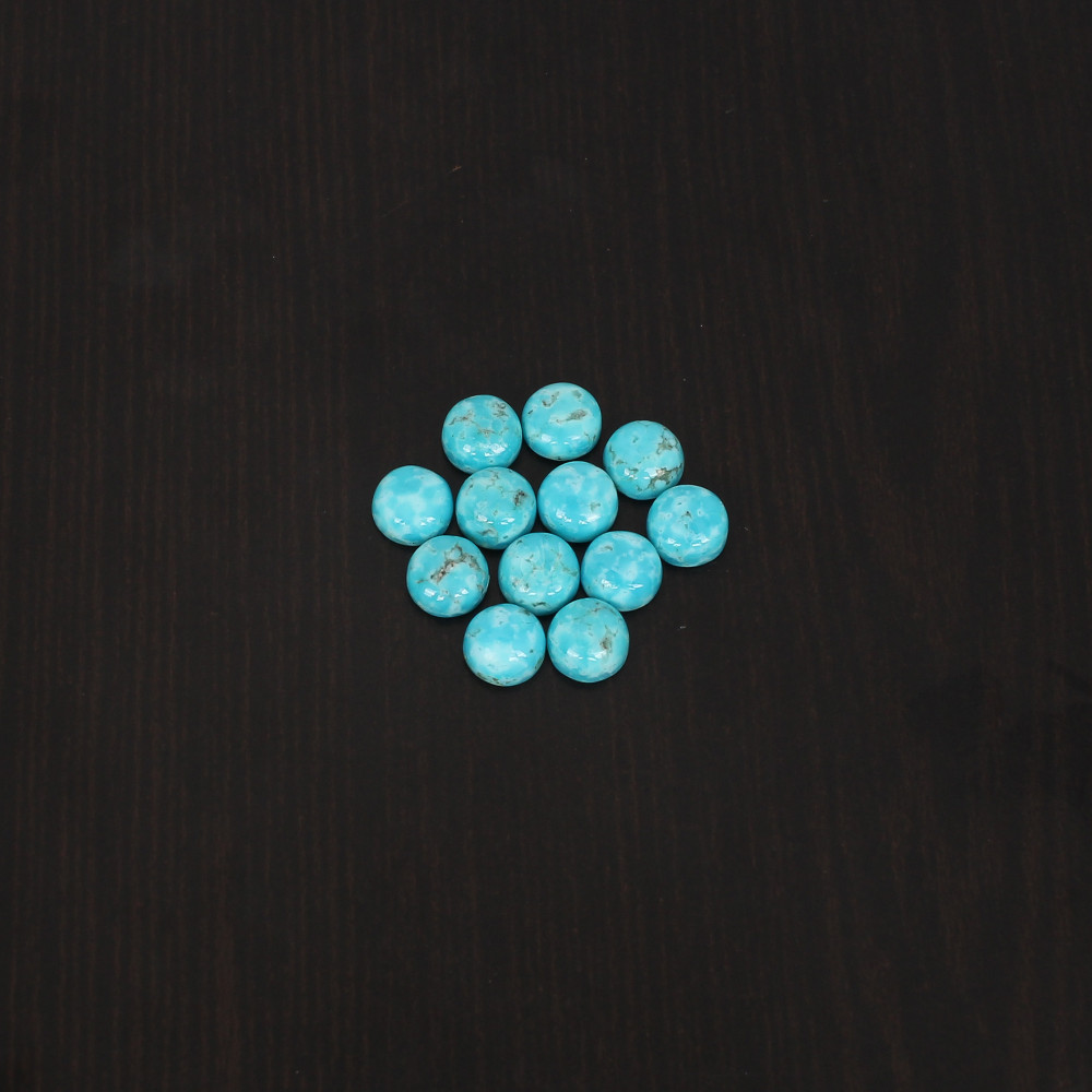 Image of Natural American Arizona Turquoise Gemstone 10.4 Carat, 6X6 mm Cabochon cut for Jewelry Making