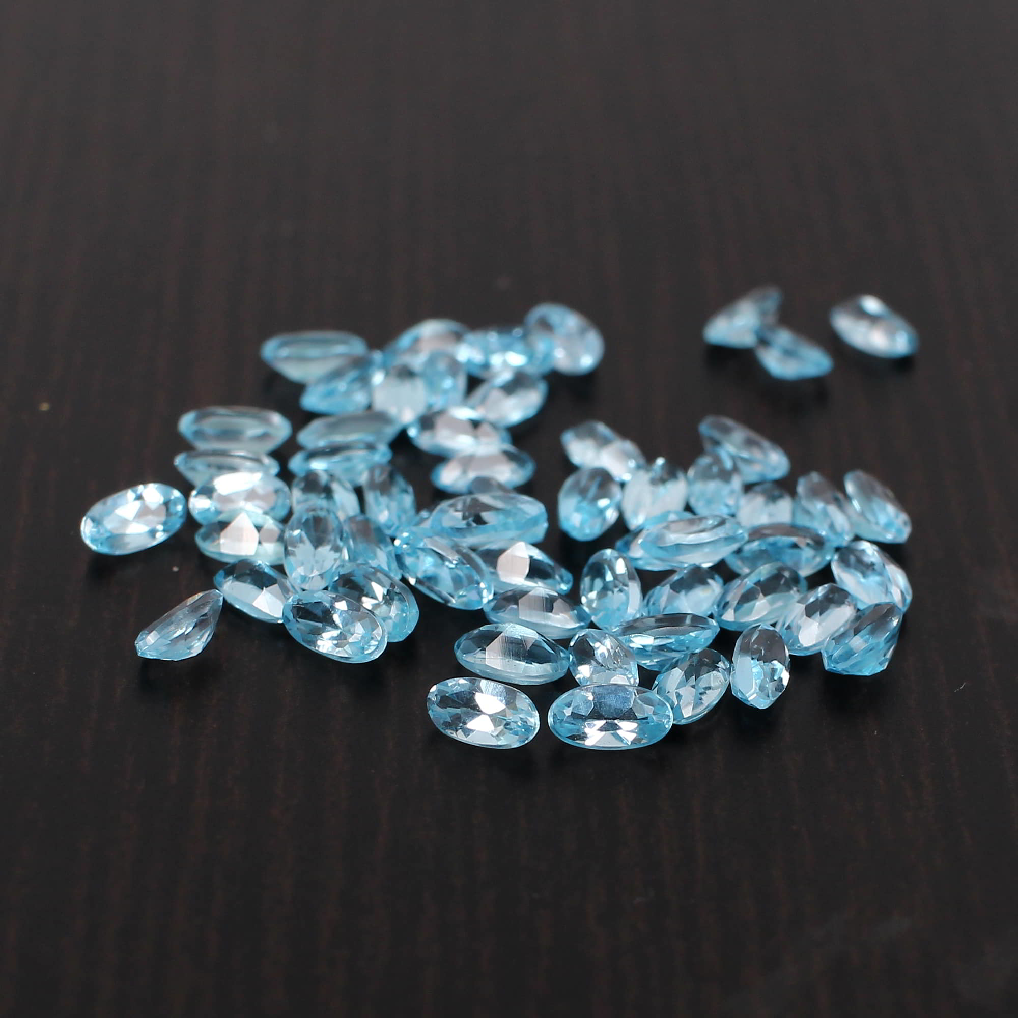 5 Pcs Natural Swiss Blue Topaz 4x2mm Oval Faceted Cut 040 Cts