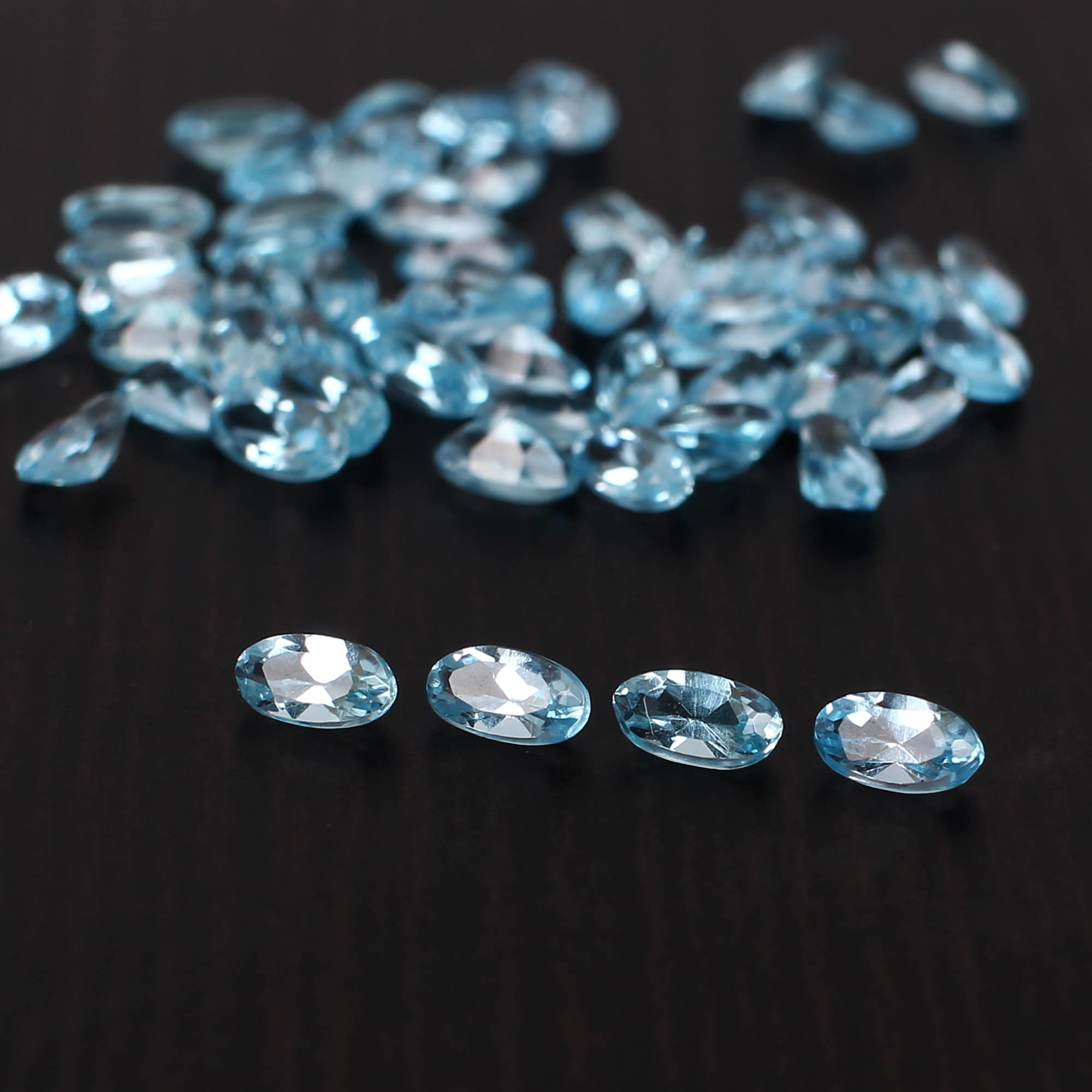 5 Pcs Natural Swiss Blue Topaz 4x2mm Oval Faceted Cut 040 Cts