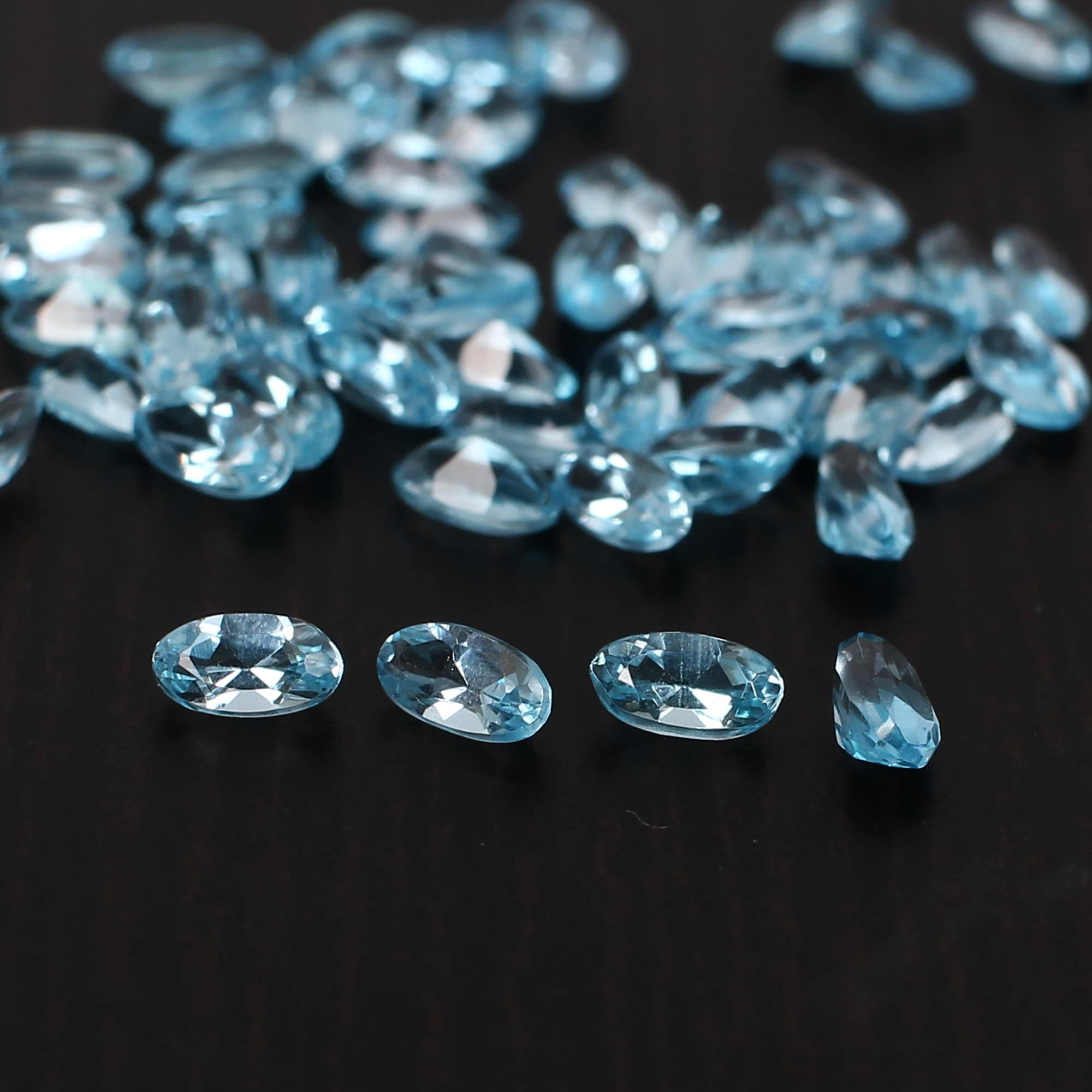 5 Pcs Natural Swiss Blue Topaz 4x2mm Oval Faceted Cut 040 Cts