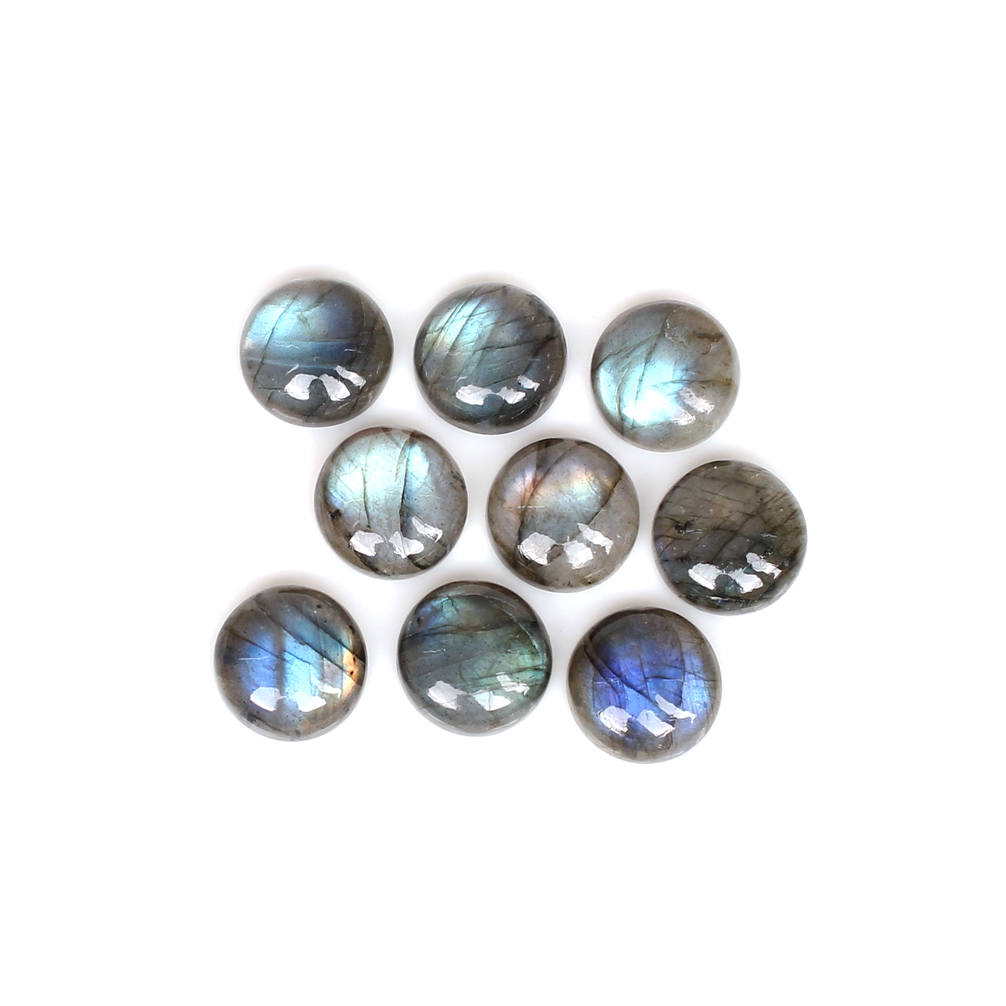 Natural Labradorite 13x13mm Round Cabochon 7600Cts