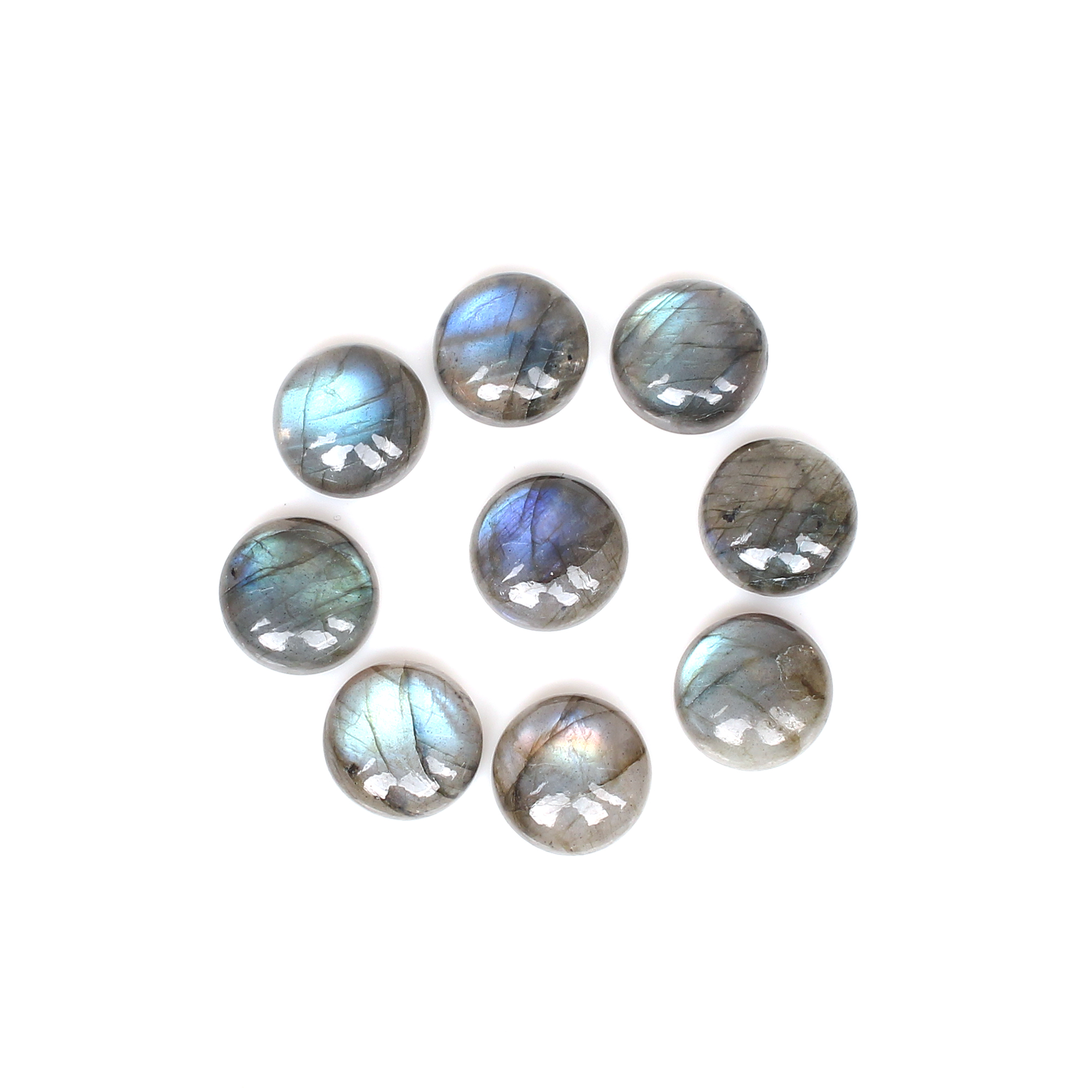 Natural Labradorite 13x13mm Round Cabochon 7600Cts