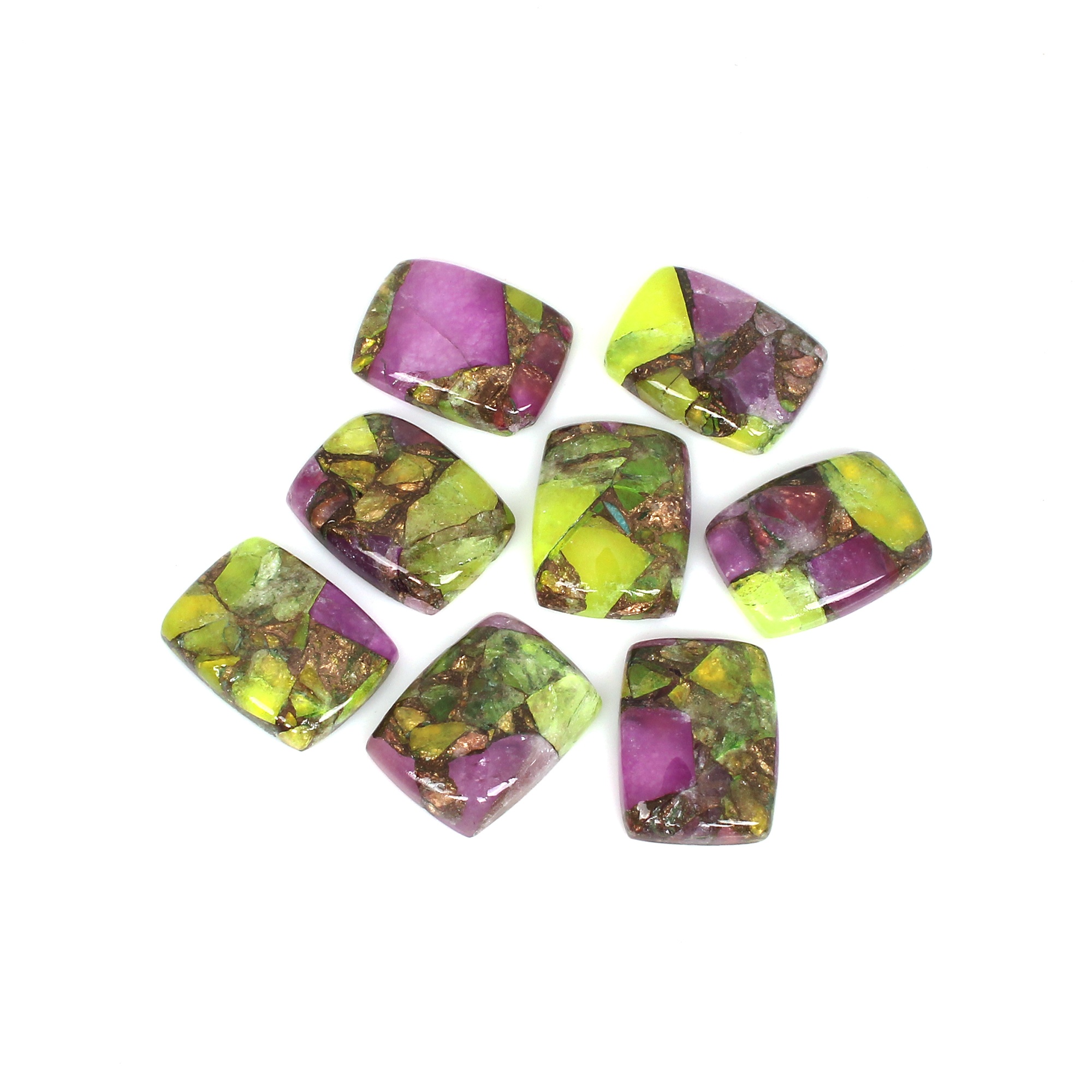 Mohave Copper Gaspeite 15x20mm Rectangle Cabochon 13100cts Loose Gemstone