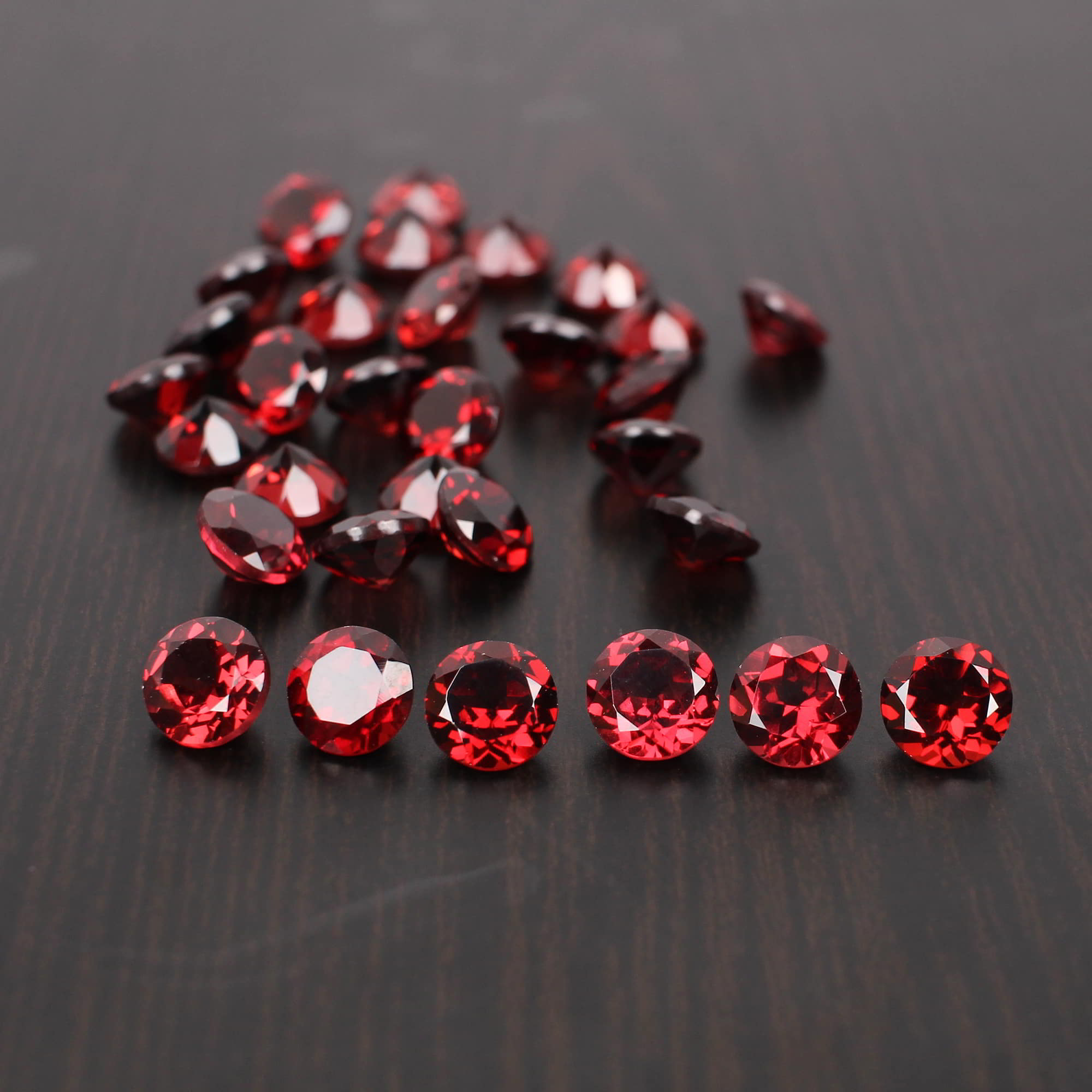 31 pcs Natural Mozambique Garnet 6mm Round Faceted Cut 35cts