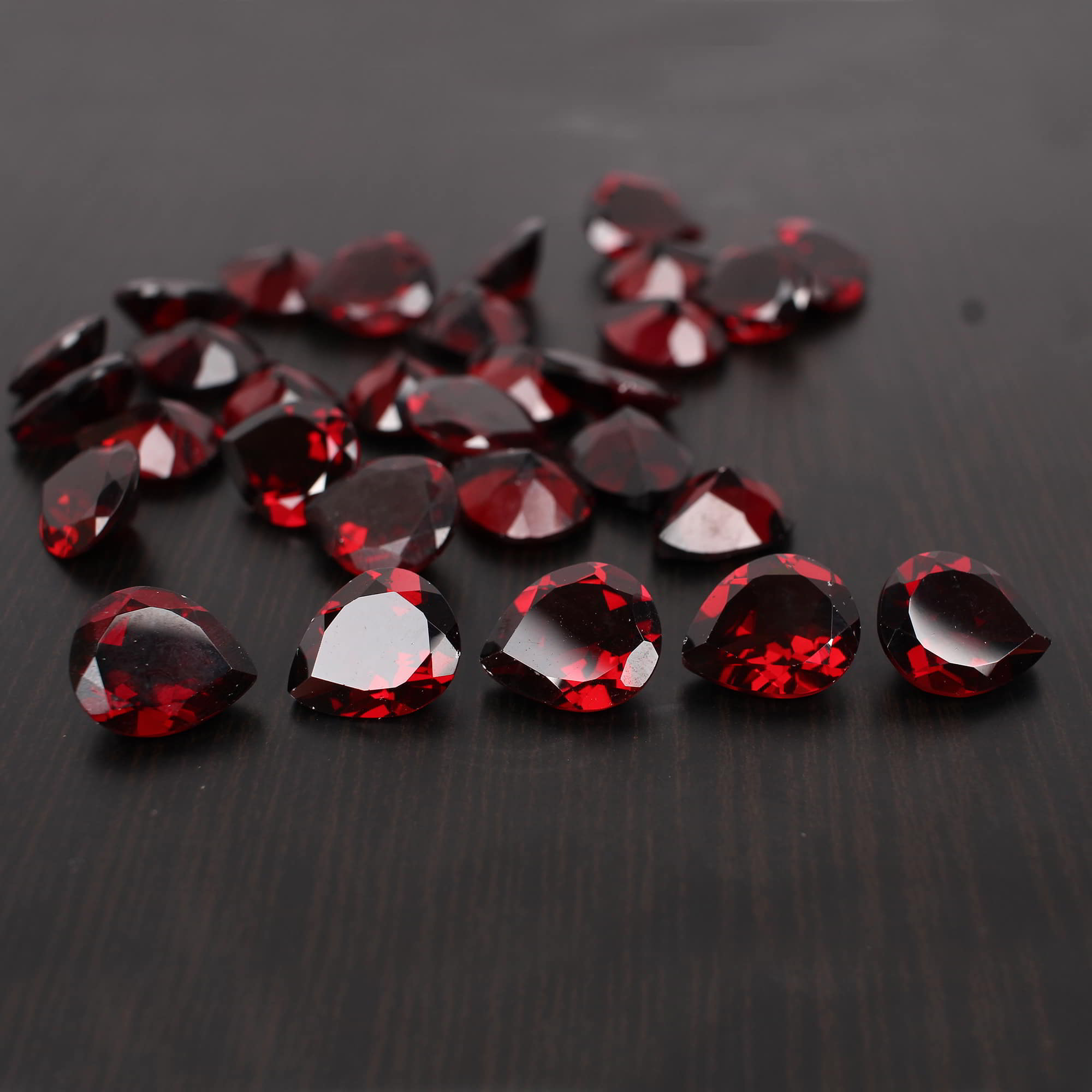 30 pcs Natural Mozambique Garnet 12x10 mm Pear Cut Faceted Cut 152 cts