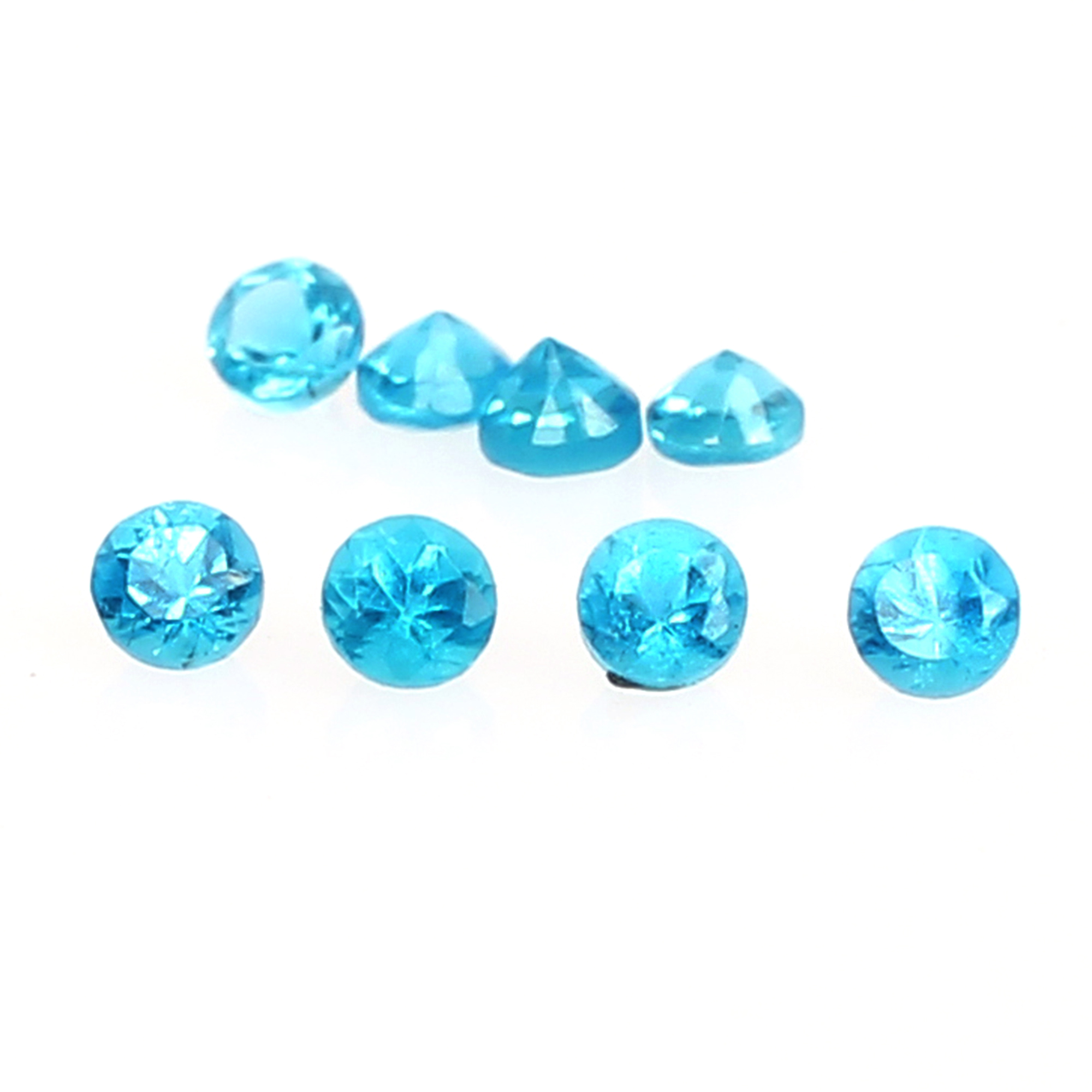 Natural Neon Apatite 2mm Round Cut 1 Cts