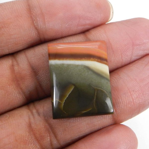 Imperial Jasper 23x18mm Rectangle Cabochon 21.45 Cts