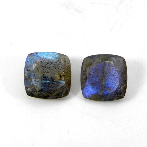 Faceted Labradorite Square Cushion 10mm Cabochon Faceted Labradorite Square Cushion 10mm Cabochon