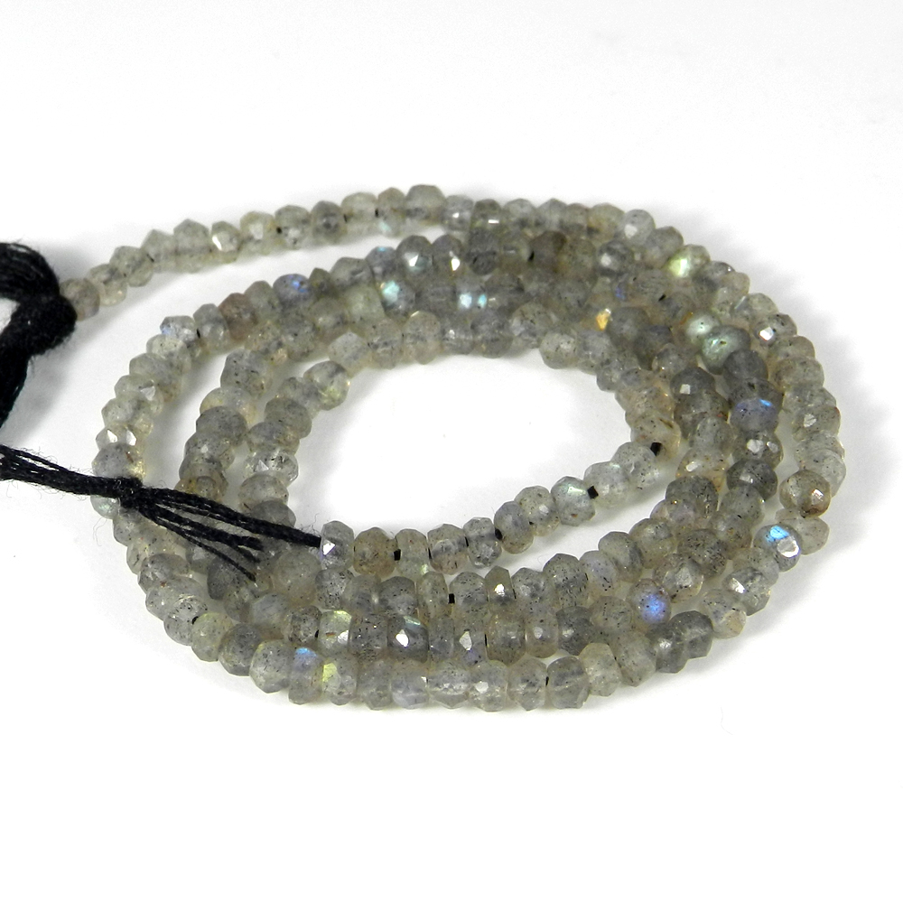 Labradorite 3mm 14 Inch Faceted Round Beads 1995 Cts