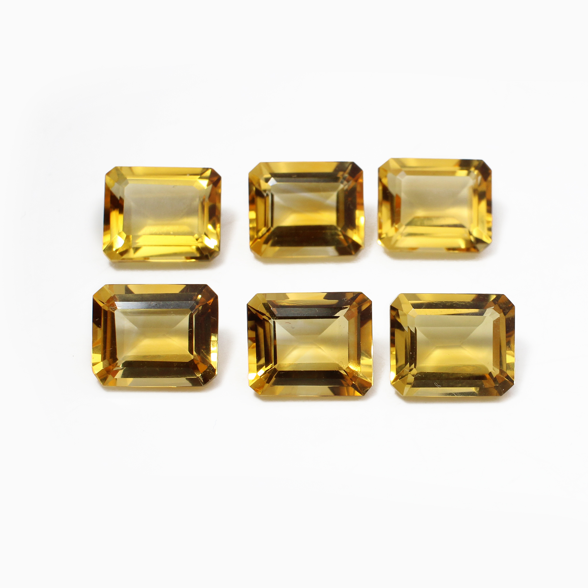 6 Pcs Natural Citrine 12x10mm Octagon Cut 3460 Cts