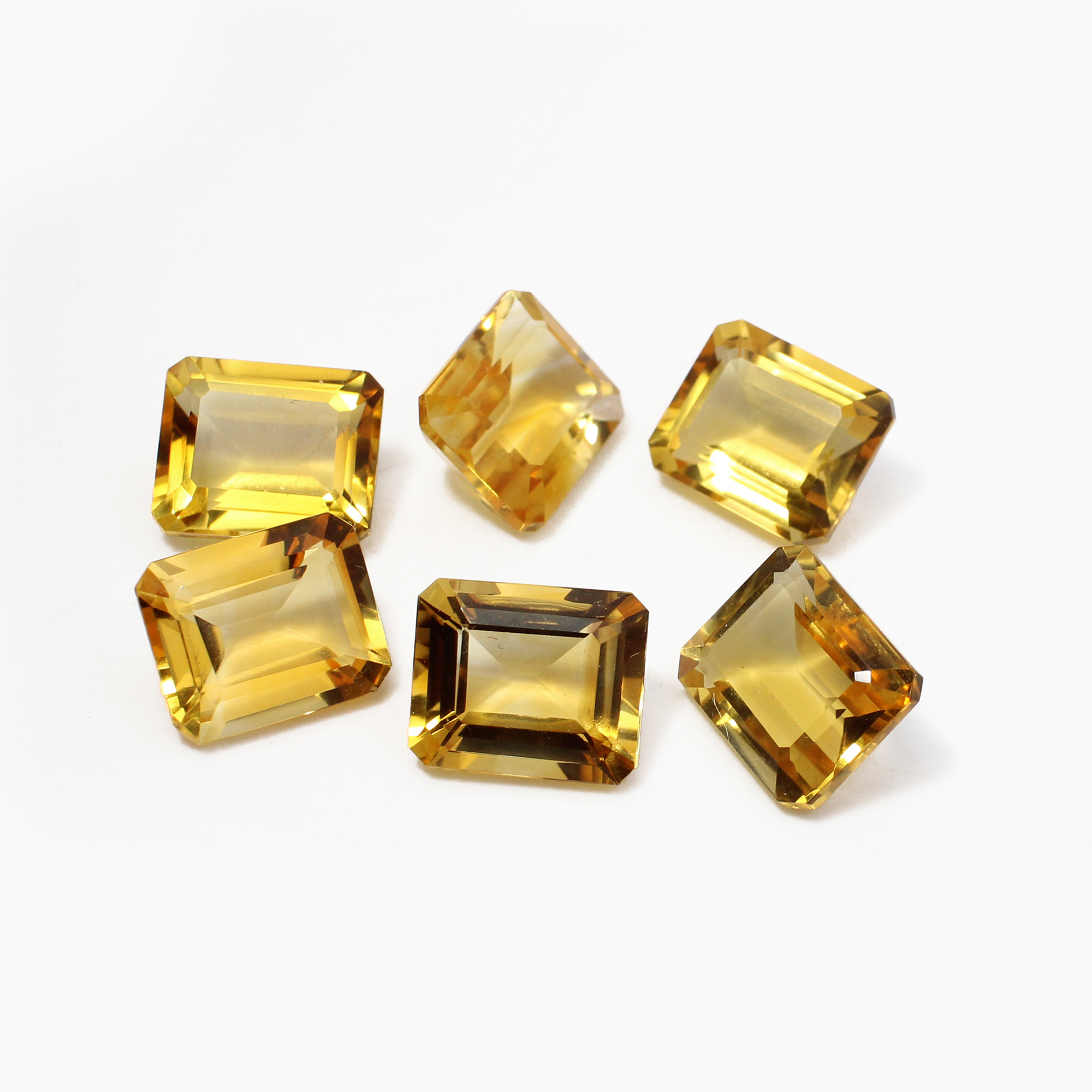 6 Pcs Natural Citrine 12x10mm Octagon Cut 3460 Cts