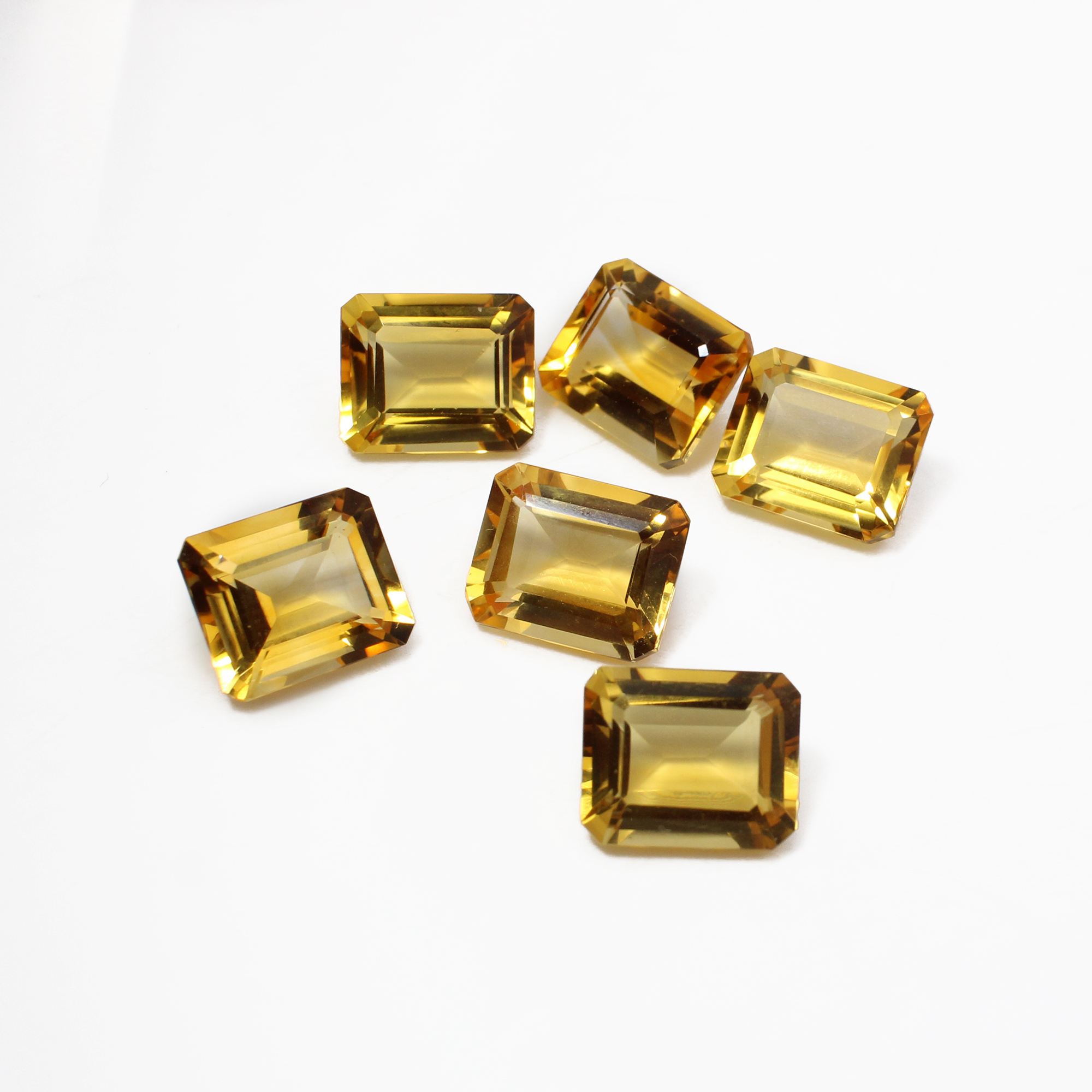 6 Pcs Natural Citrine 12x10mm Octagon Cut 3460 Cts