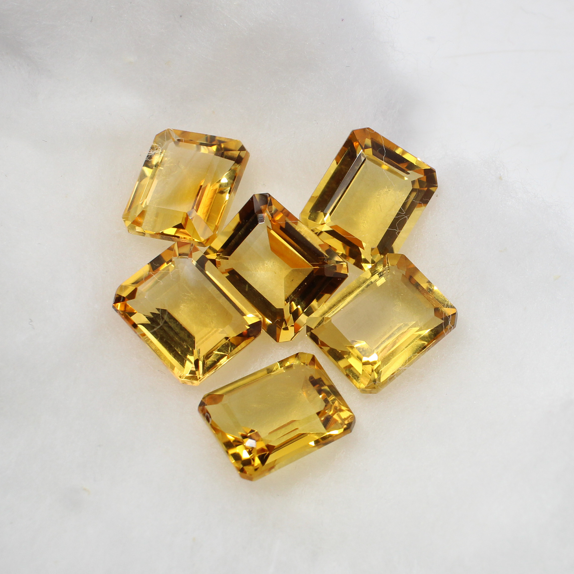6 Pcs Natural Citrine 12x10mm Octagon Cut 3460 Cts