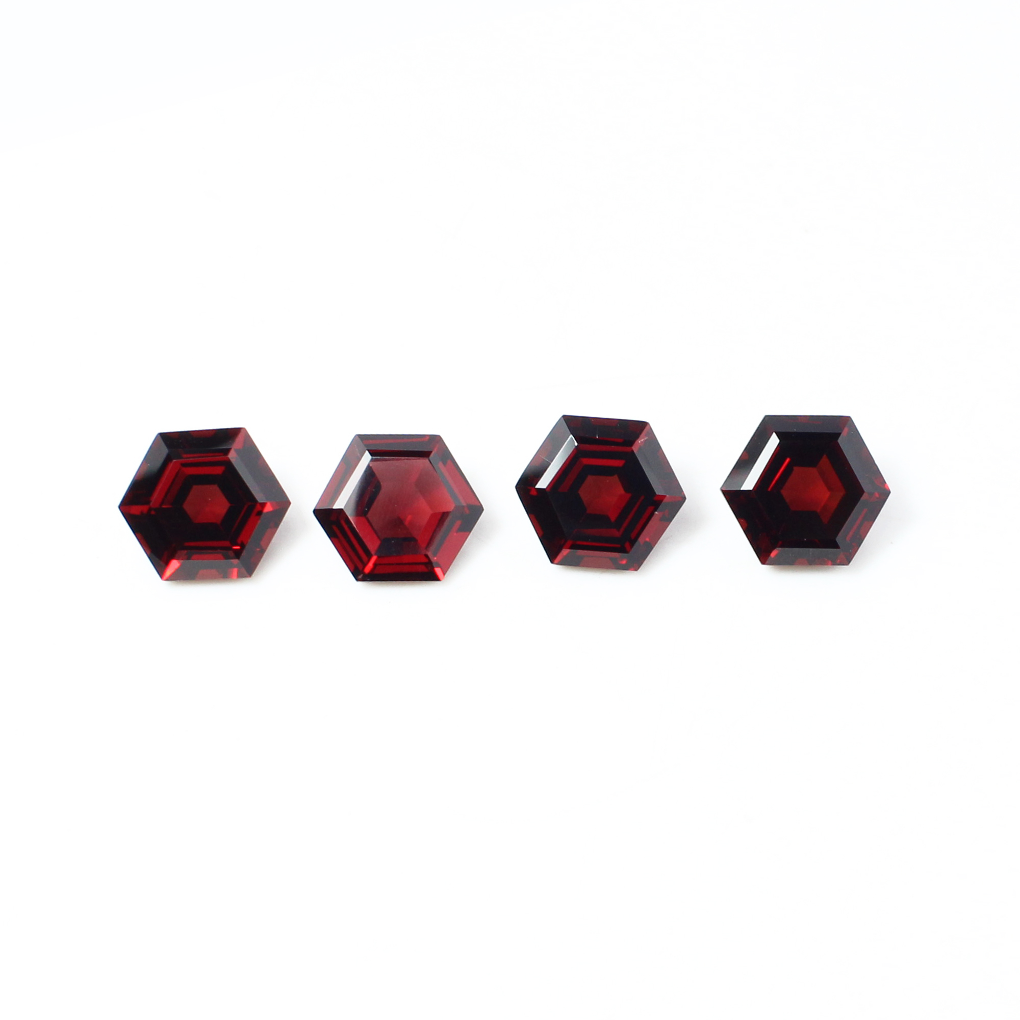 4 Pcs Natural Garnet 8x8mm Hexagon Cut 1150 Cts