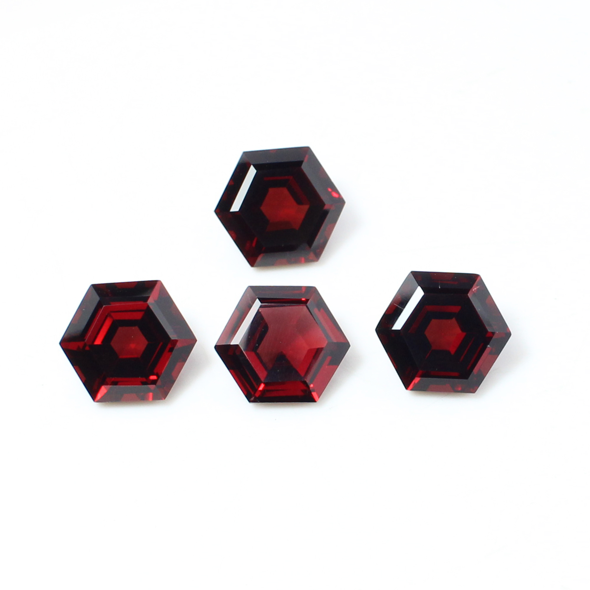 4 Pcs Natural Garnet 8x8mm Hexagon Cut 1150 Cts