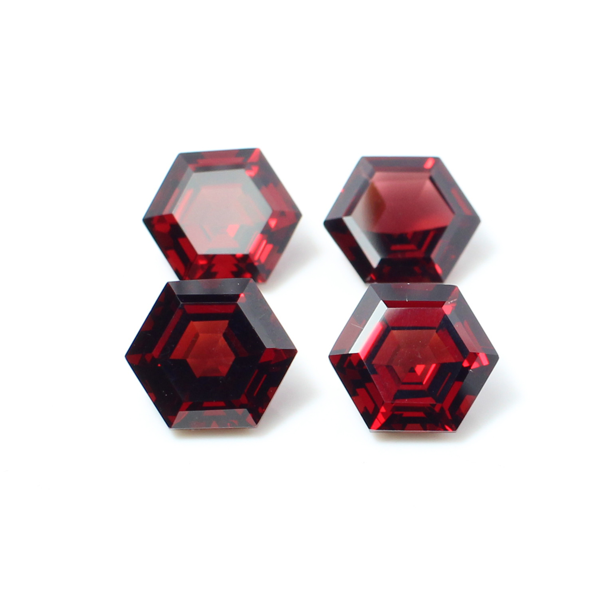 4 Pcs Natural Garnet 8x8mm Hexagon Cut 1150 Cts