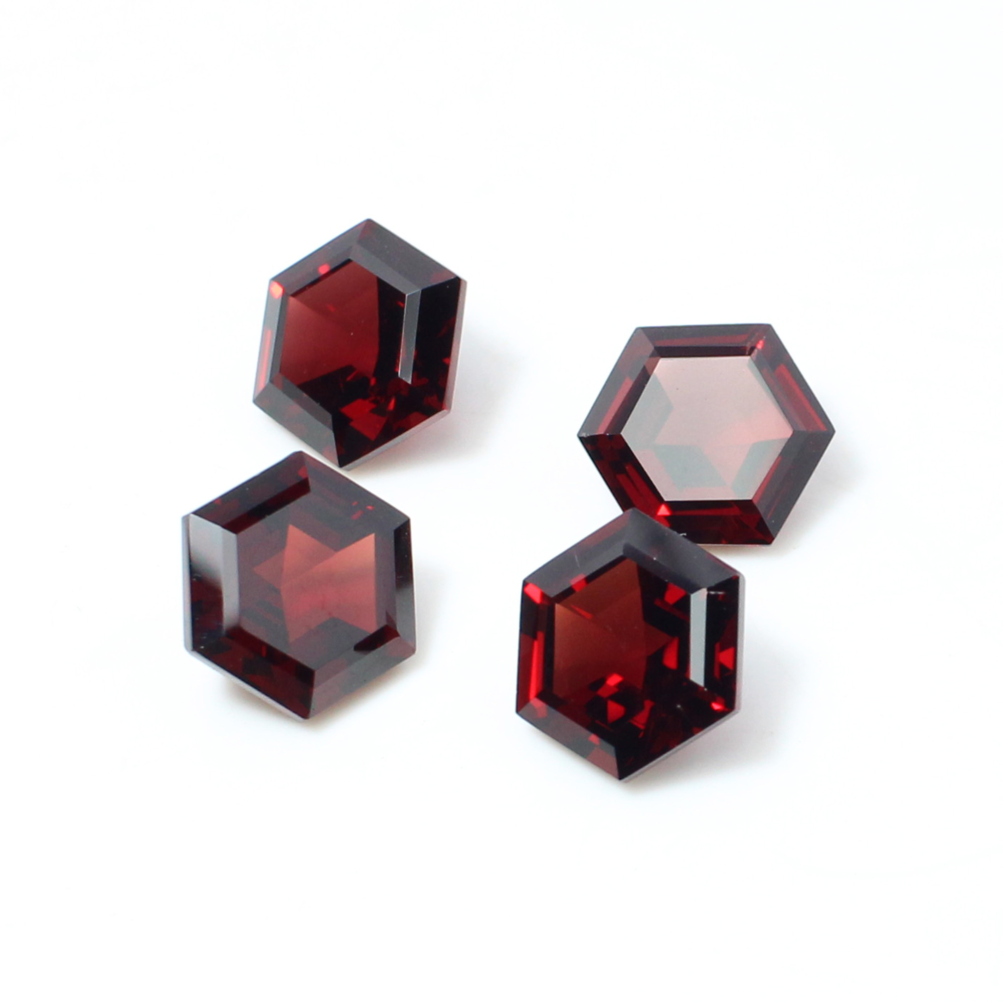 4 Pcs Natural Garnet 8x8mm Hexagon Cut 1150 Cts
