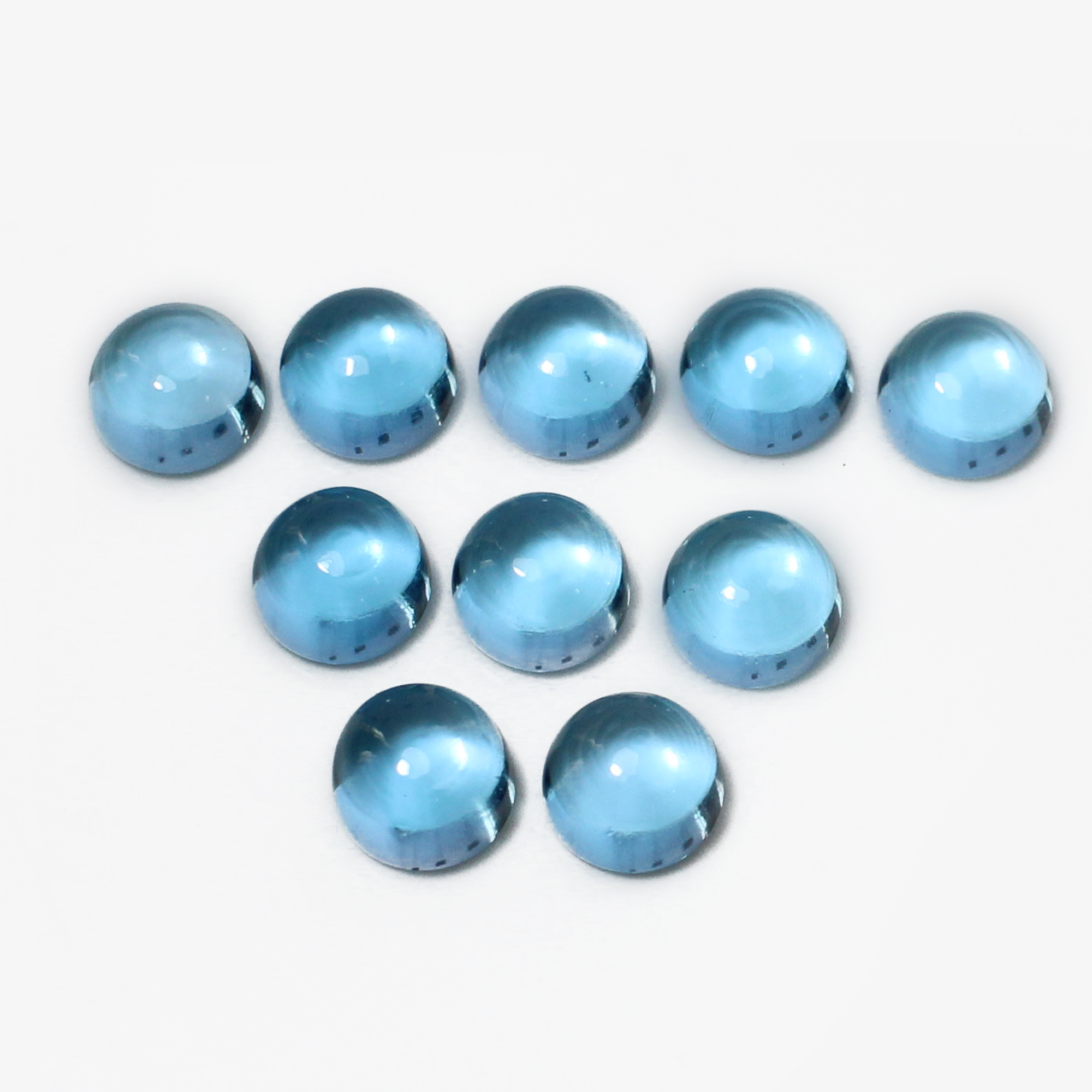 10 Pcs Natural Sky Blue Topaz 5mm Round Cabochon 810 Cts